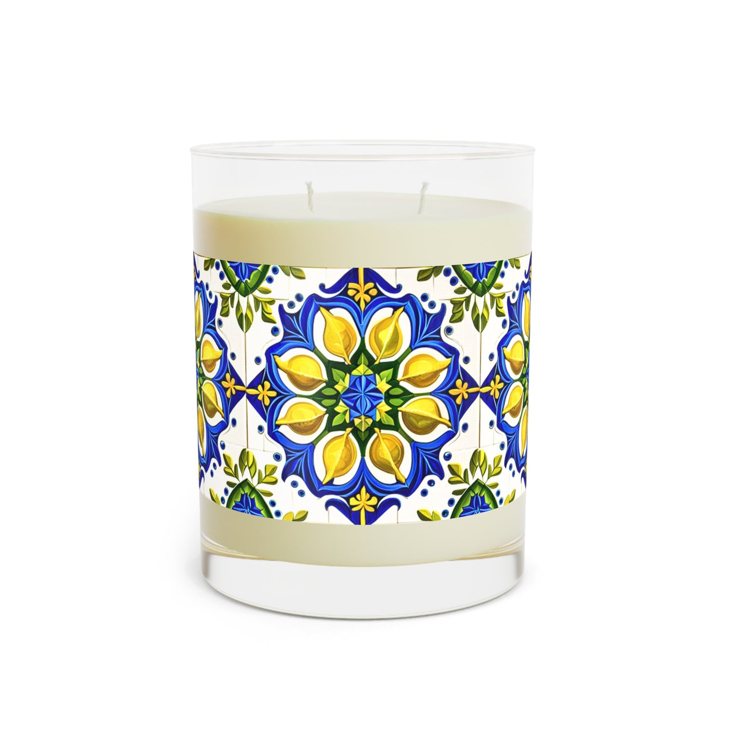 Island of Capri Limone Italian Durata Tile Italy Aromatherapy Essential Oils Natural Decorative Scented Candle - Full Glass, 11oz