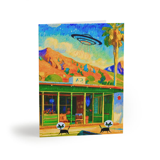 Palm Springs Desert Catranauts Midcentury Modern Greeting Cards (8 pcs)