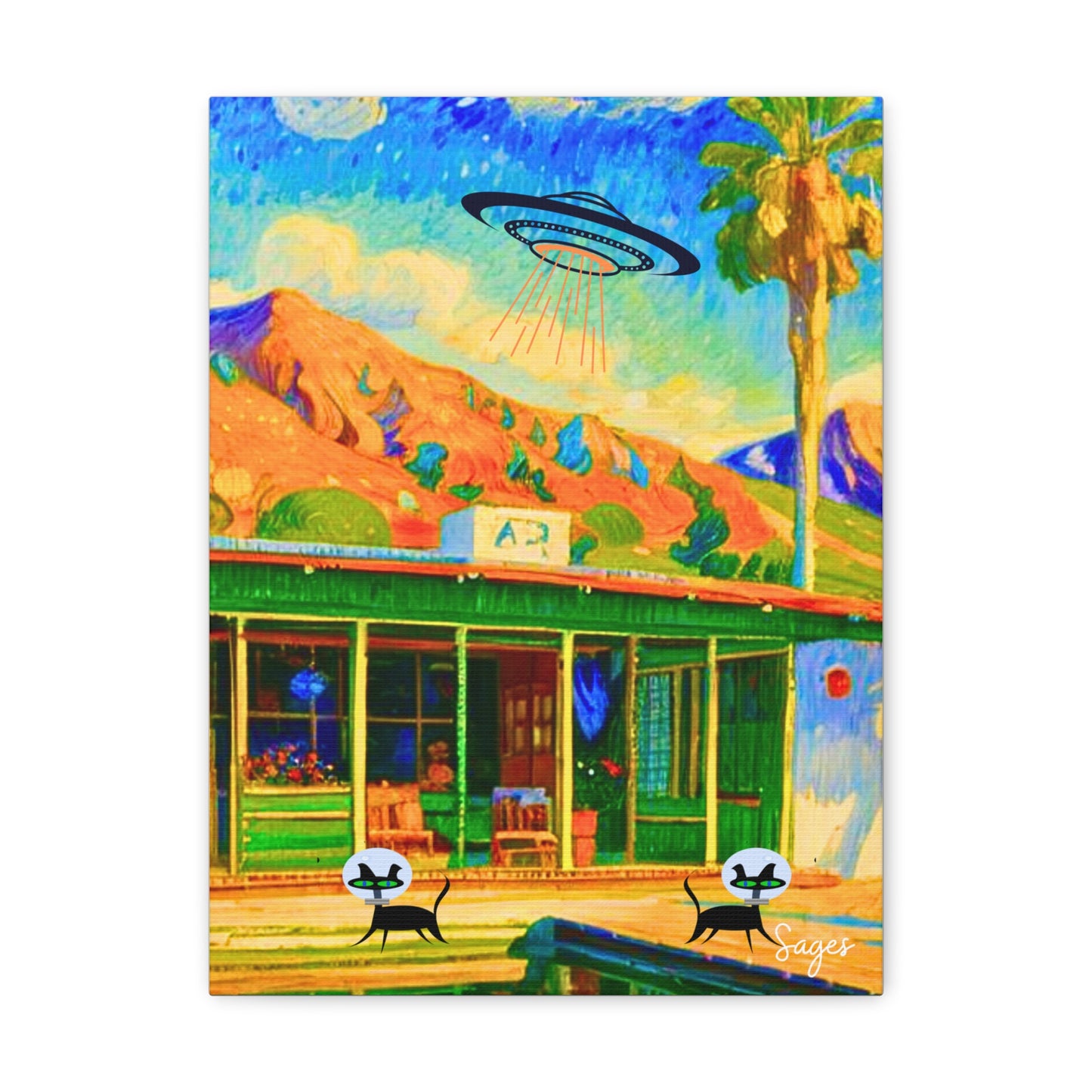 Palm Springs Desert Catranauts Midcentury Modern Art Canvas Gallery Wraps
