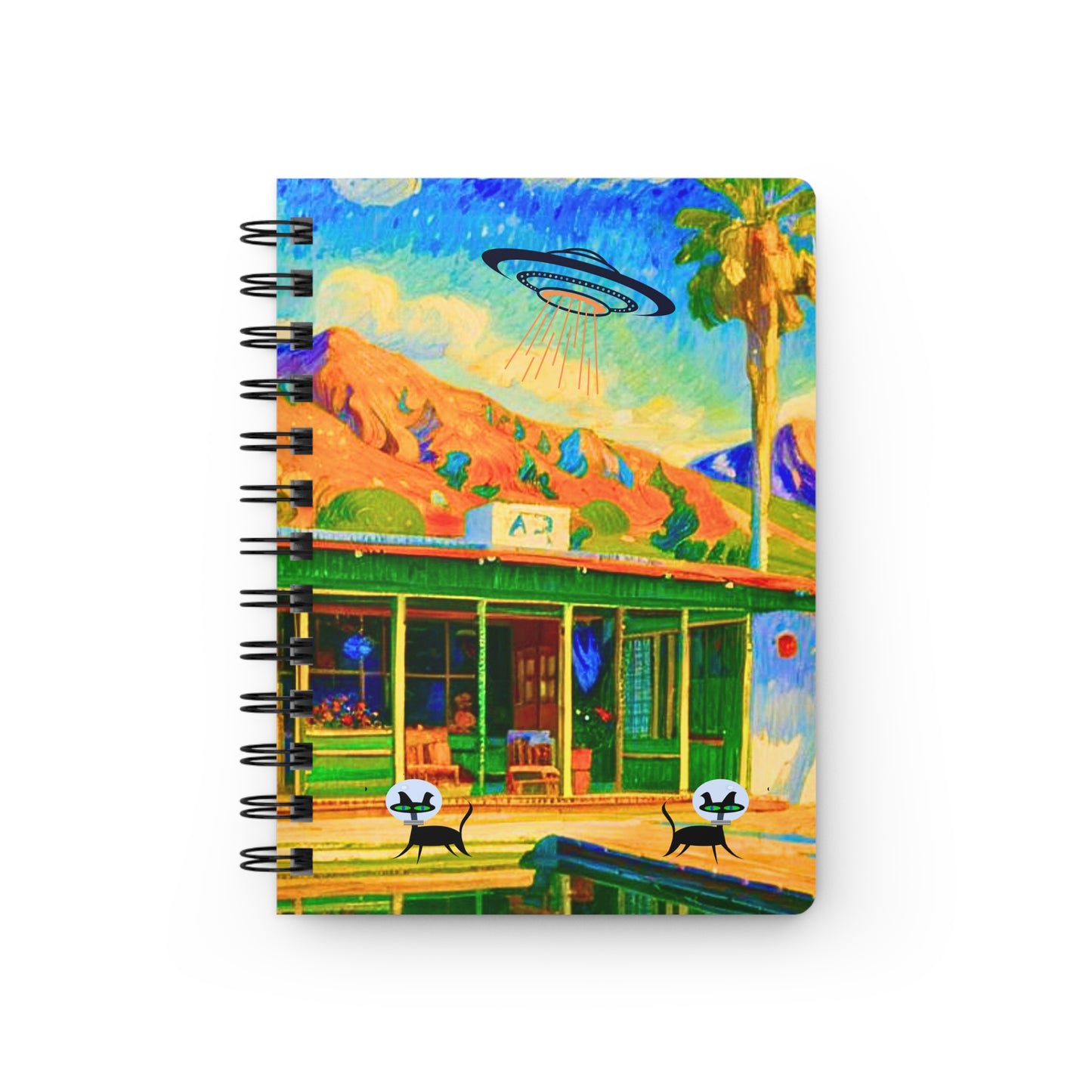 Palm Springs Desert Catranauts  Writing Sketch Inspirations Spiral Bound Journal