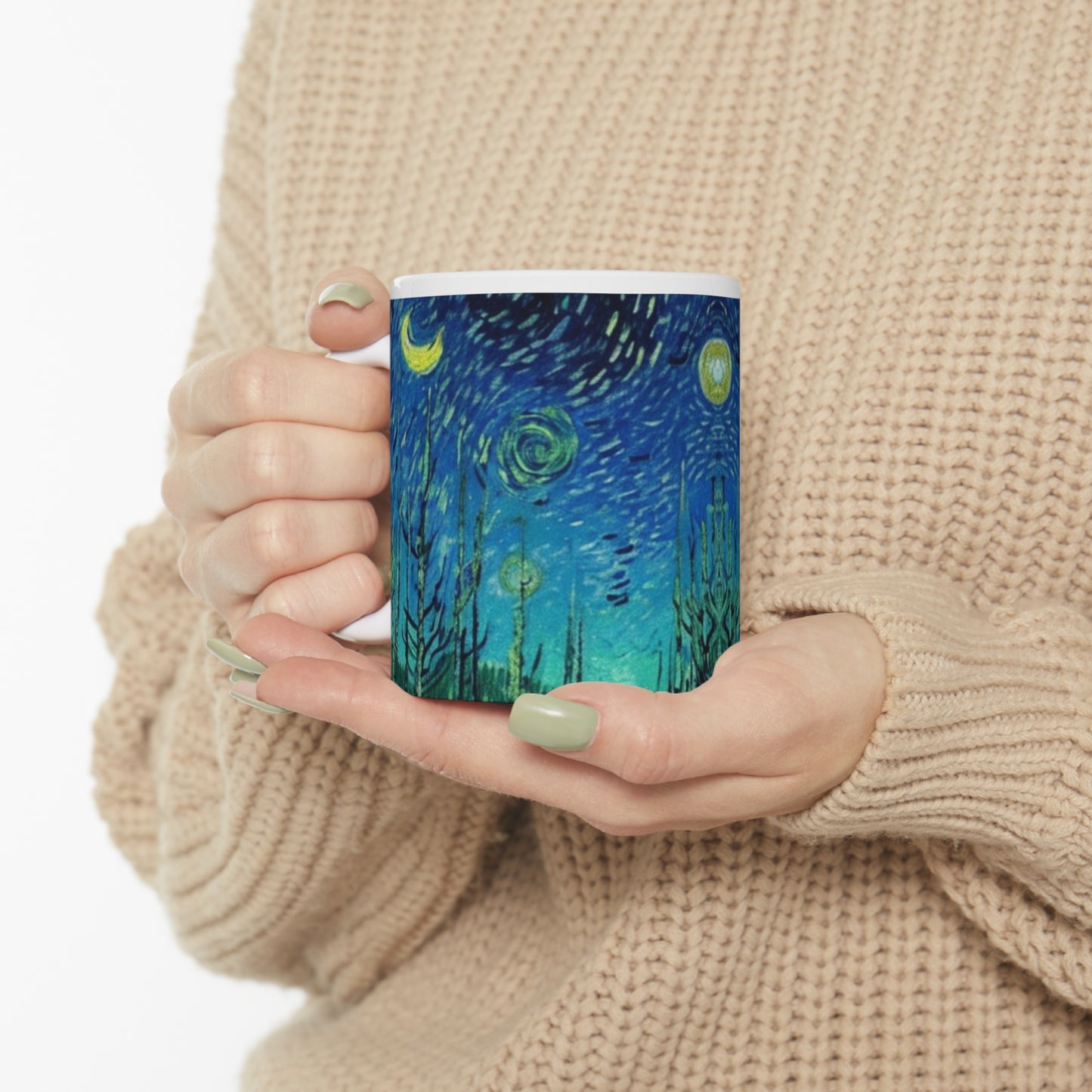 Starry Forest Painting Expressionist Hot Beverage Coffee Tea Decorative Ceramic Mug 11oz
