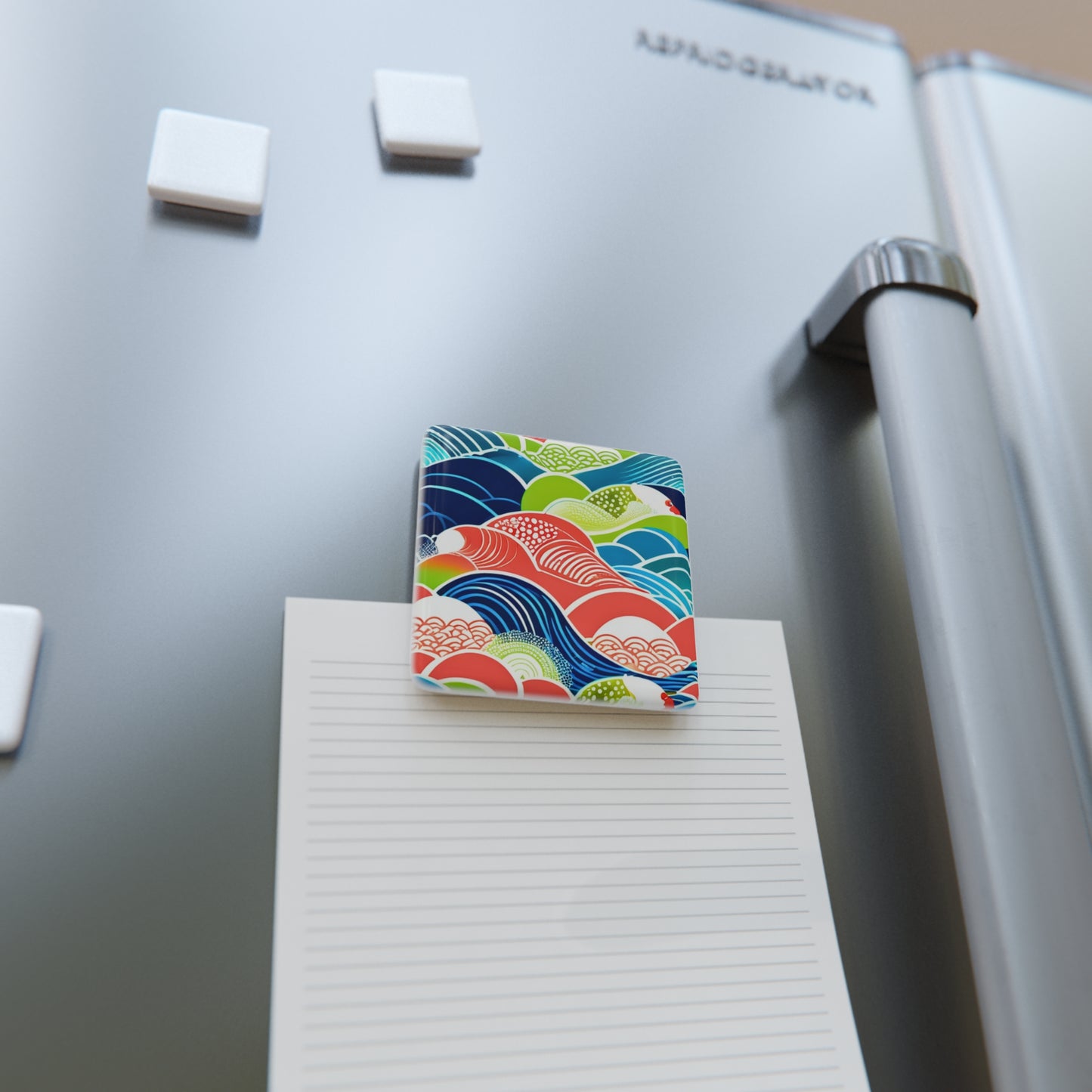 Japanese Origami Decorative Kitchen Refrigerator Porcelain Magnet, Square