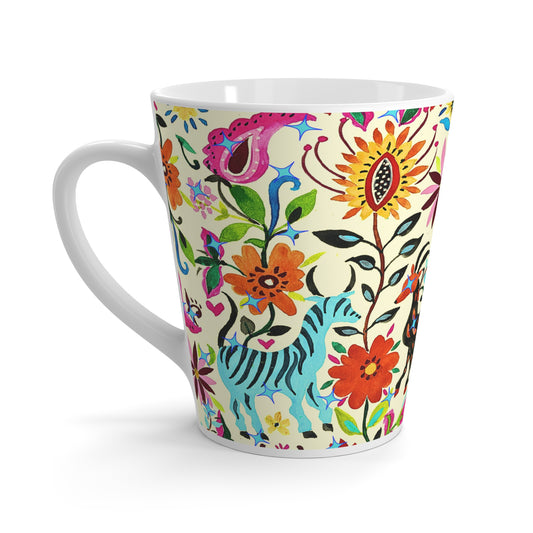 Festival of Springtime Folklore Floral Otomi Decorative Hot Beverage Cappuccino Tea Chia Latte Mug
