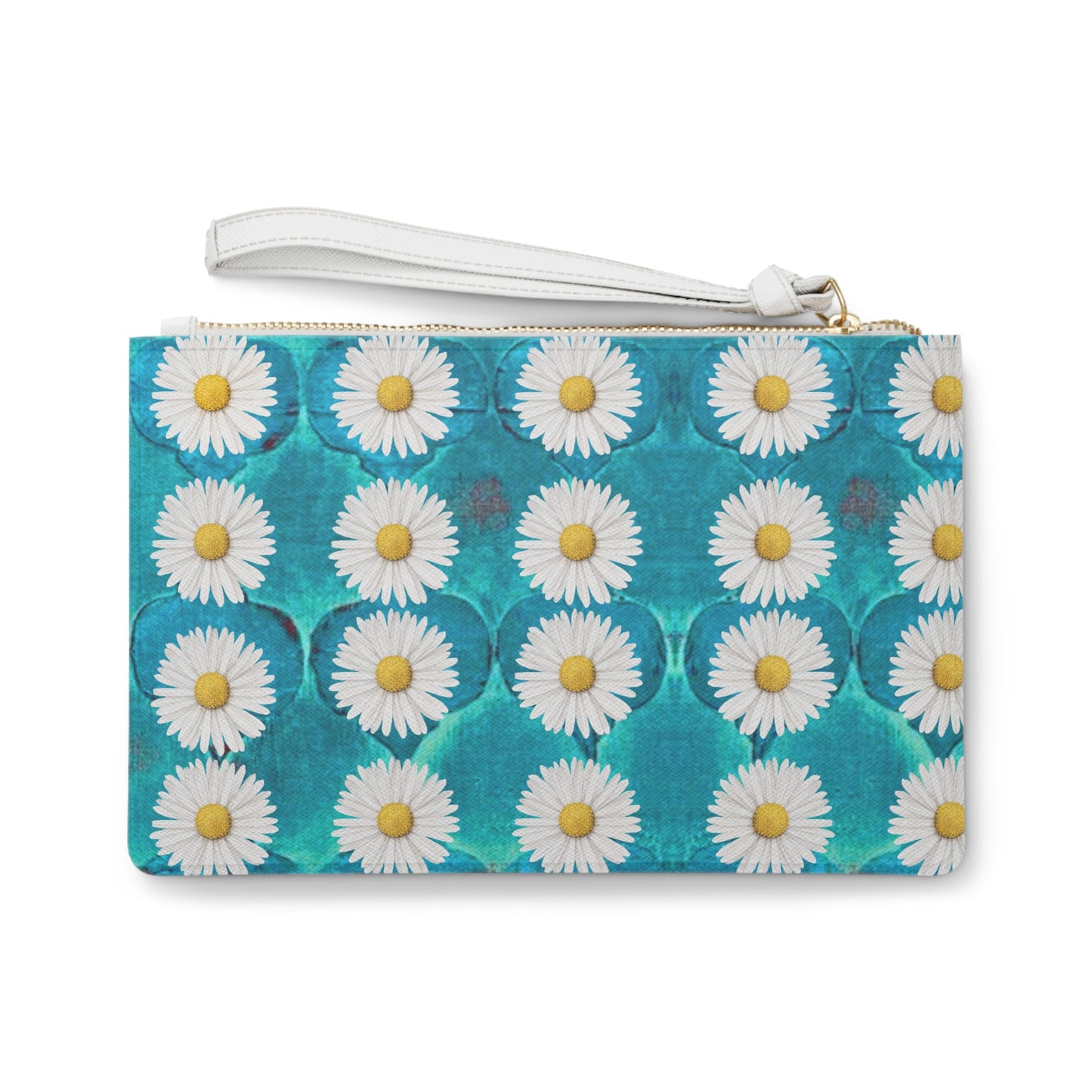 SageDaisy Living Logo Turquoise Arabesque Tile Pattern Pouch Clutch Bag