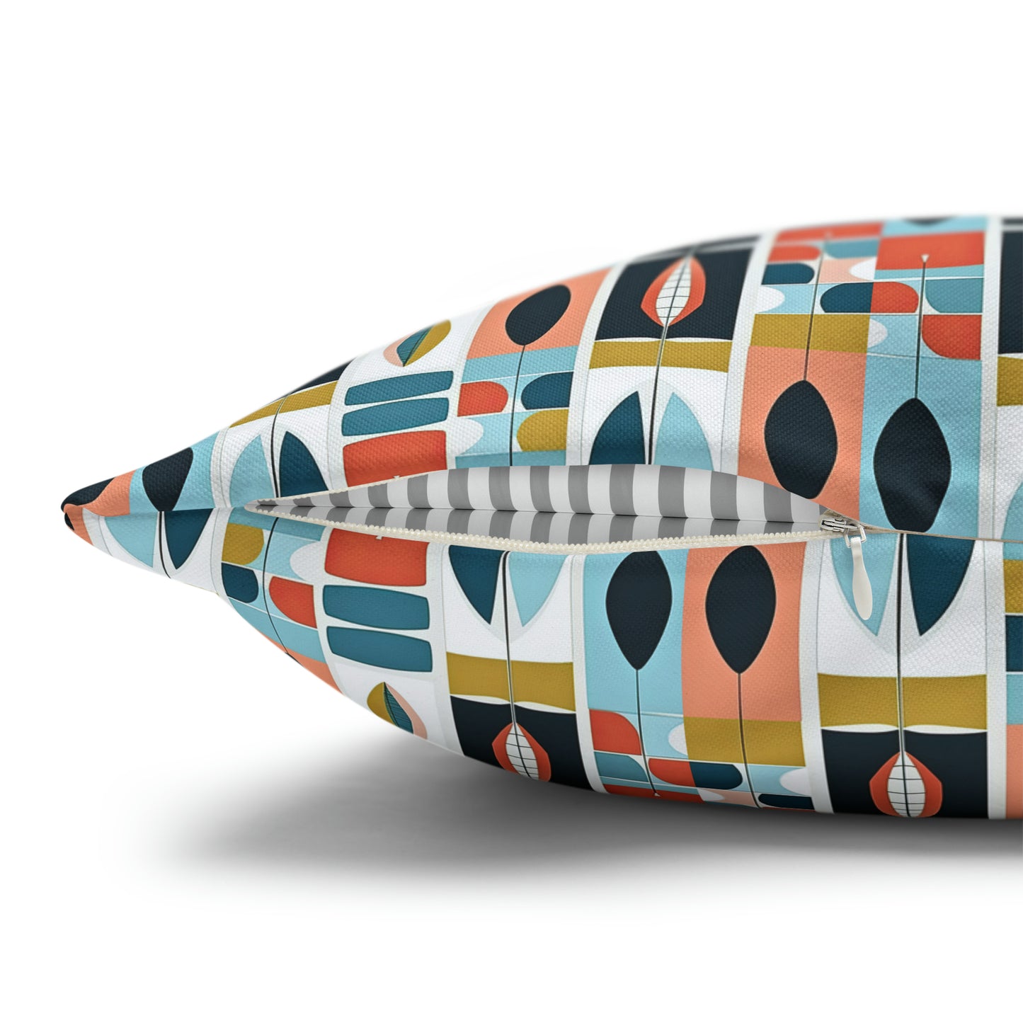 African Sculpture Midcentury Modern Decorative Spun Polyester Pillow Cover