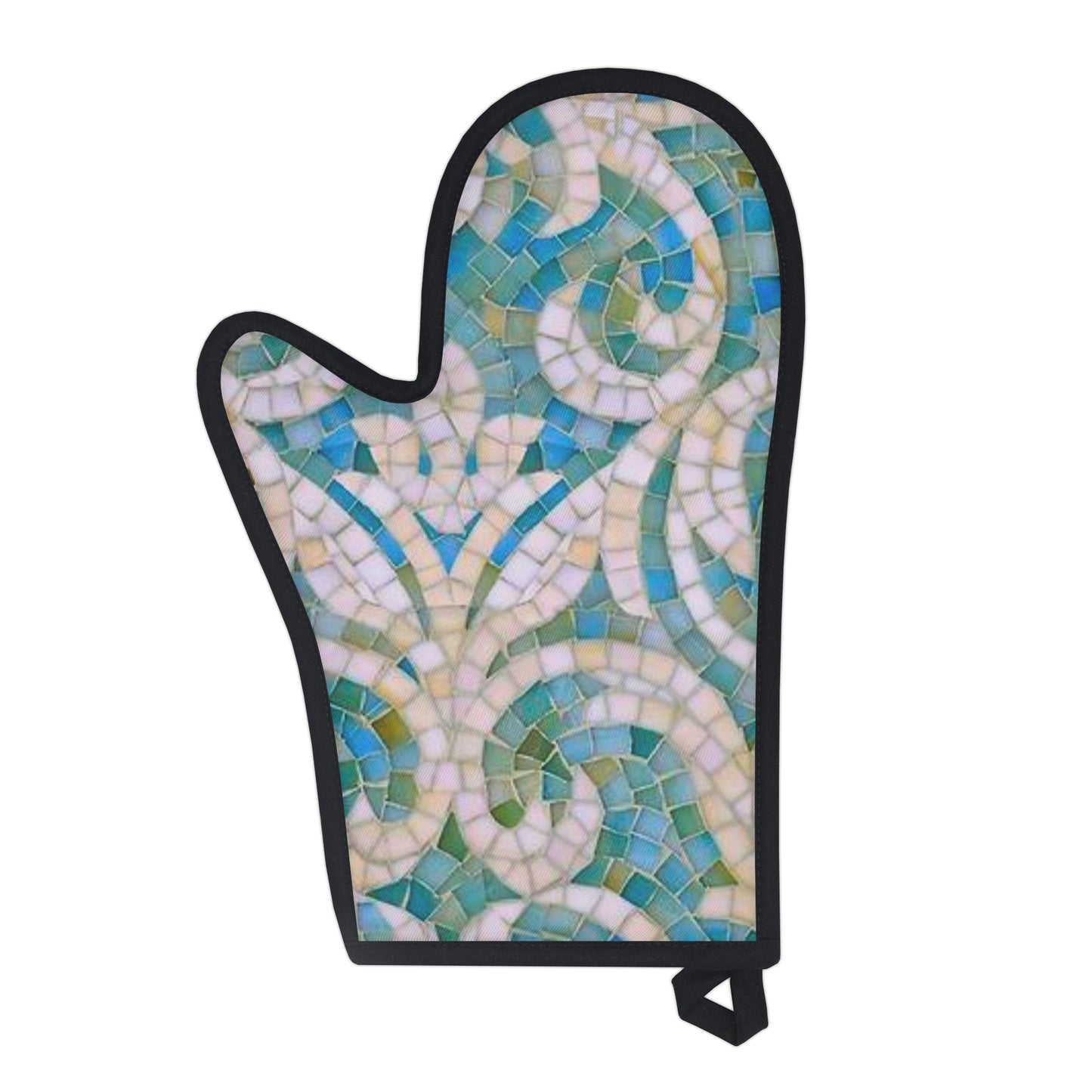 Aqua Mosaic Tile Oven Glove