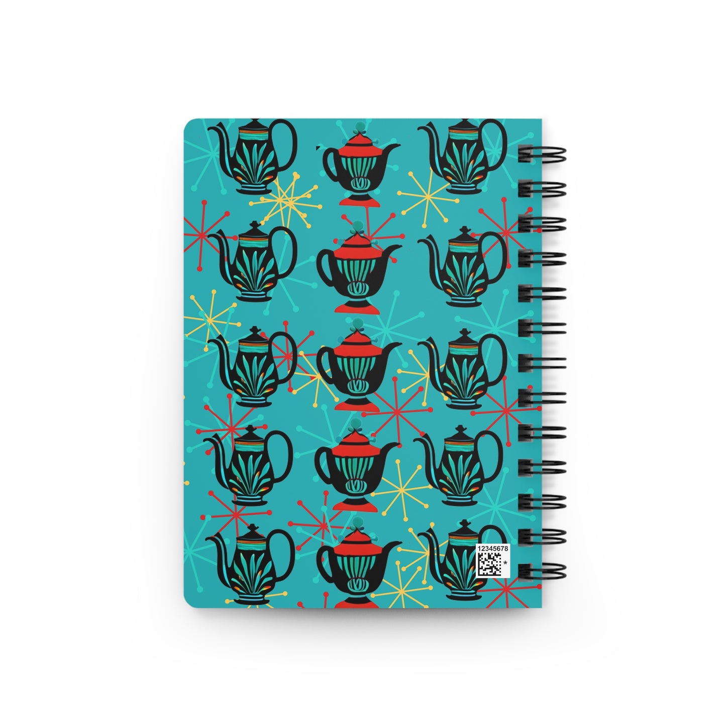 Ancient Teapots Midcentury Modern Decorative Writing Sketch Inspiration Spiral Bound Journal