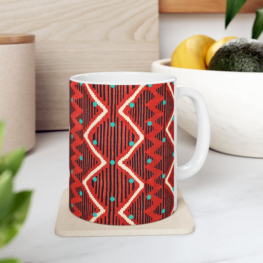 Taos Chili Pepper Decorative Pattern Coffee Tea Ceramic Mug