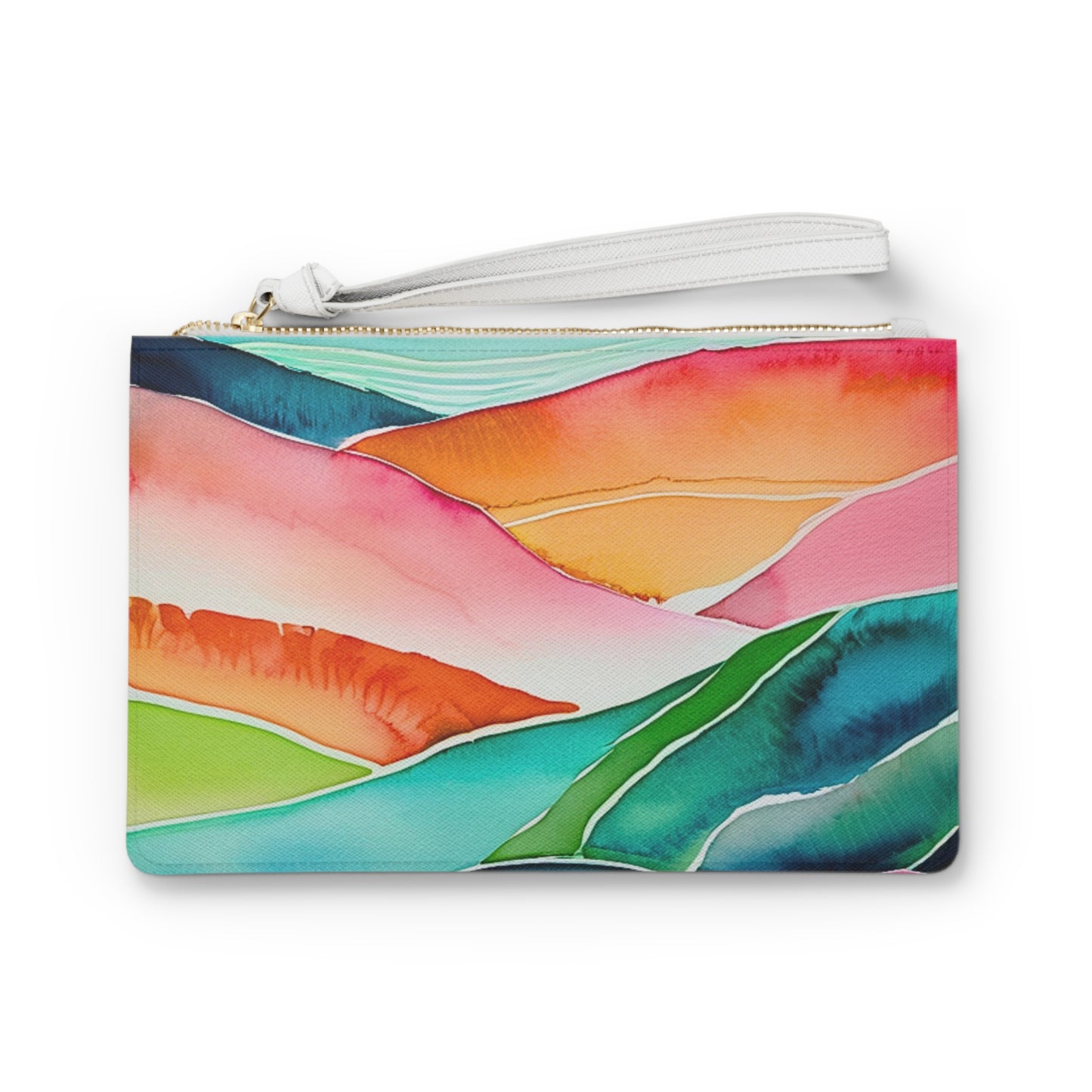 Sunset Sea Meditations Watercolor Landscape Decorative Errands Makeup Evening Pouch Clutch Bag