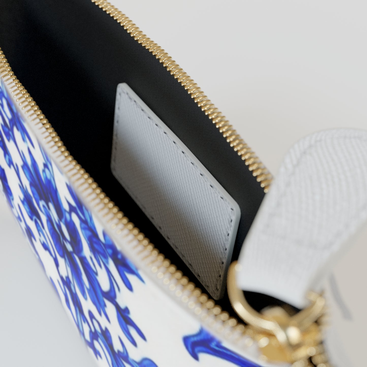 Portuguese Blue and White Tile Pattern Coin Purse Lipstick Mini Pouch Clutch Bag