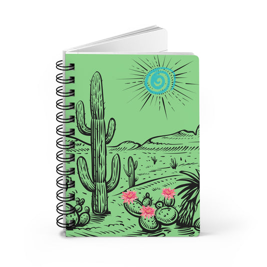 Blooming Cactus Southwestern Writing Sketch Inspiration Spiral Bound Journal