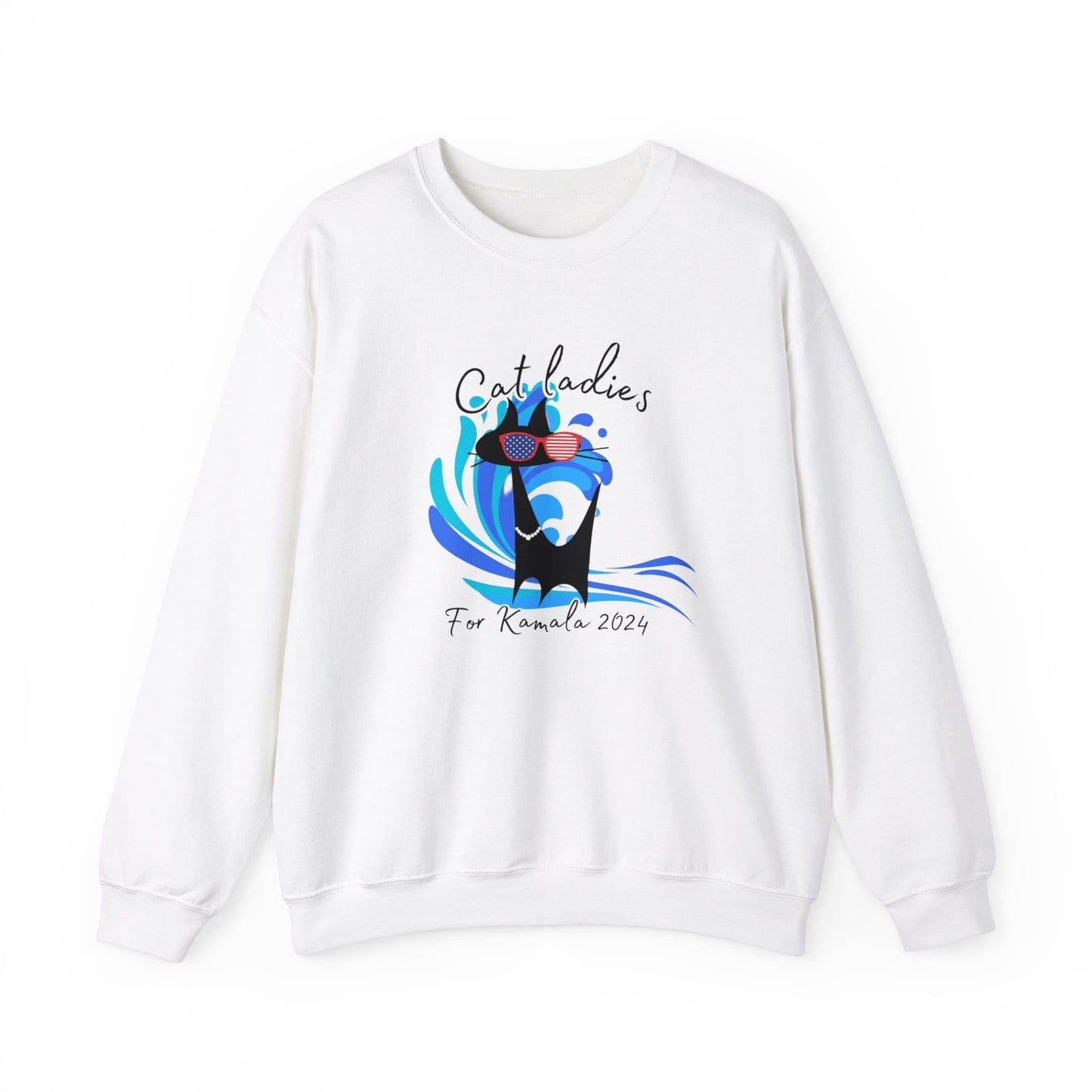 Cat Ladies for Kamala 2024 Unisex Heavy Blend™ Crewneck Sweatshirt