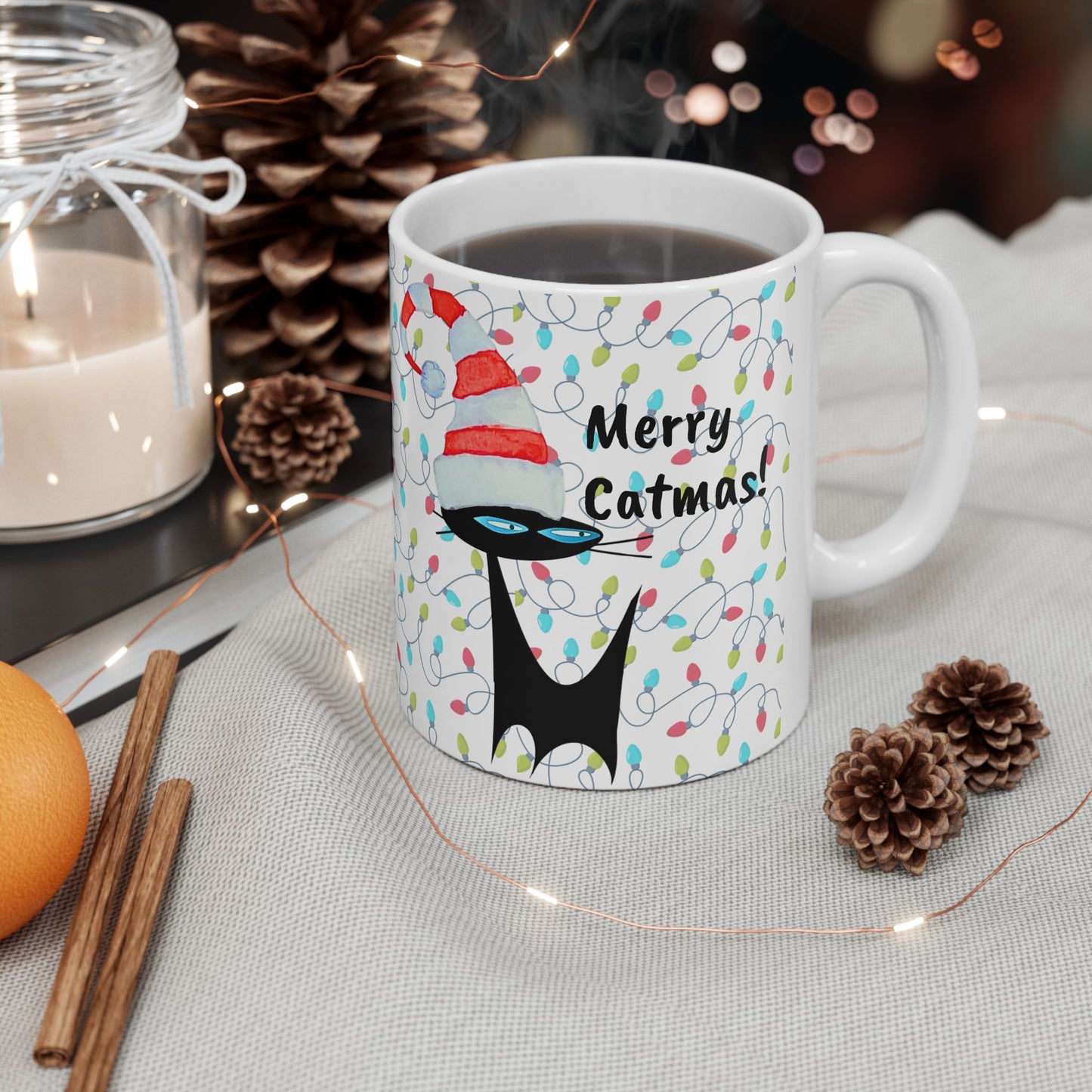 Merry Catmas! Coffee Tea Holiday Ceramic Mug Special Christmas Edition 2024