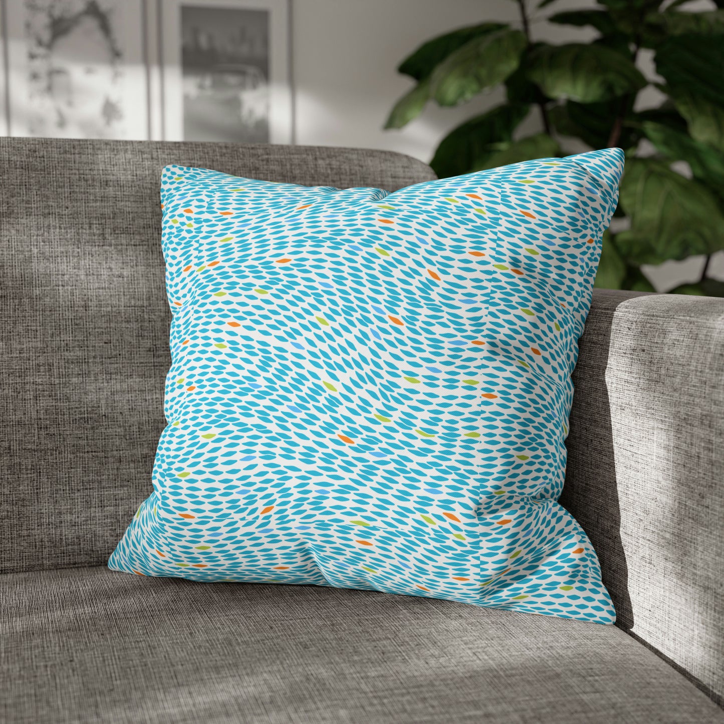 Coastal Sea Currents Ocean Waves Decorative Spun Polyester Pillow Cover