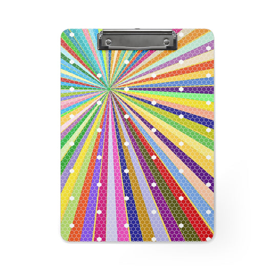 Spiral Spectrum Rainbow Desk Decorative Clipboard