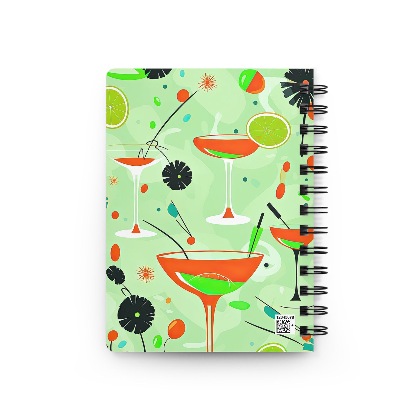 Key Lime Refresher Midcentury Modern Cocktails Recipe Writing Inspiration Spiral Bound Journal