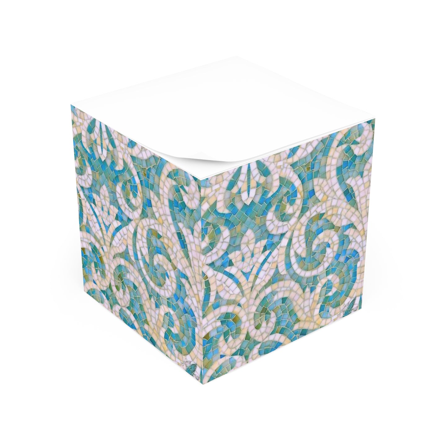 Aqua Mosaic Tile Decorative Paper Note Cube