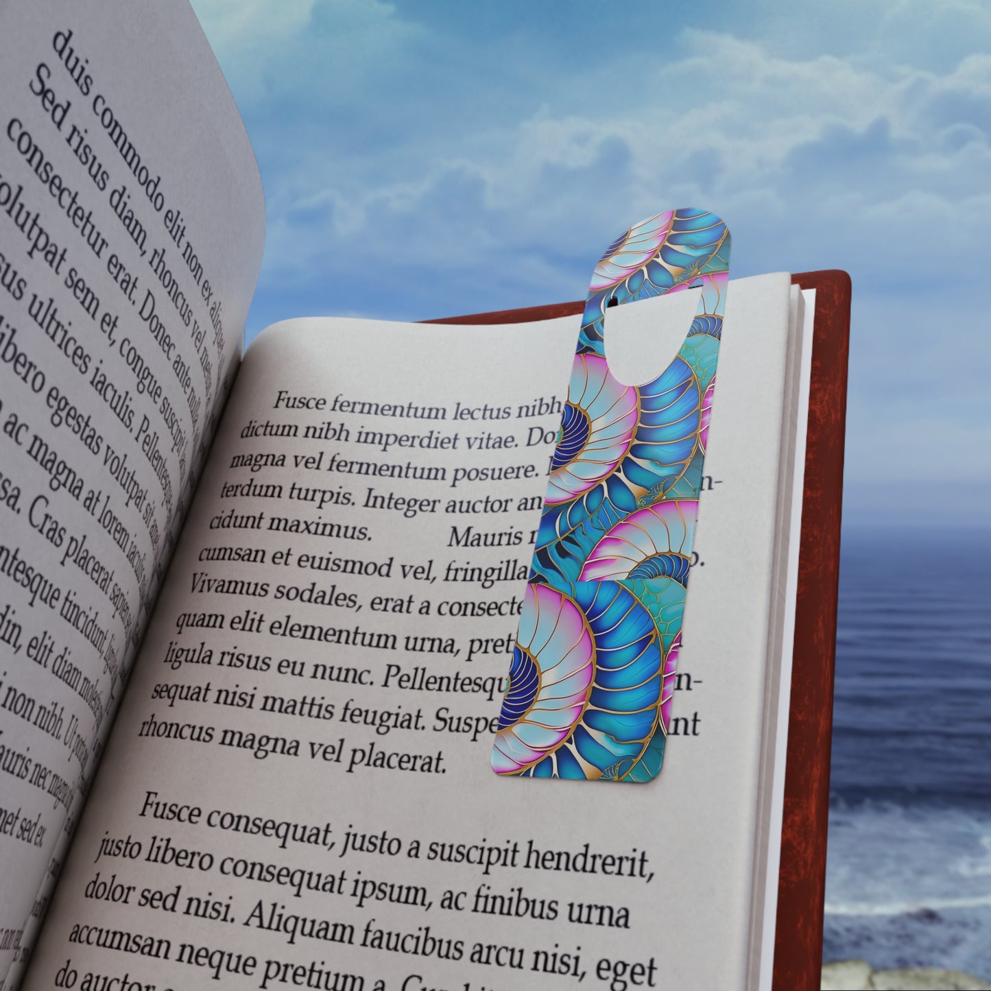 Cloisonne Nautilus Shell Reading Decorative Bookmark