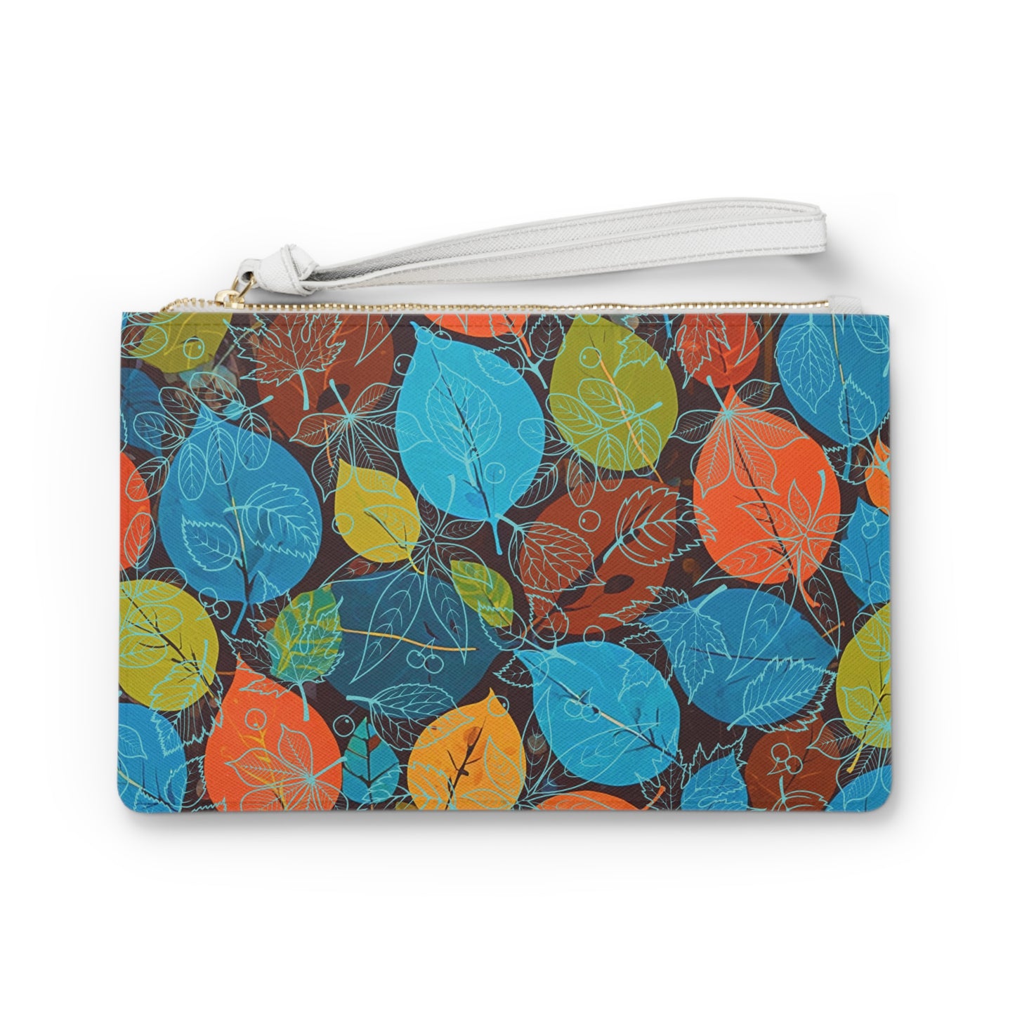 Scattered Leaves Pouch Clutch Bag