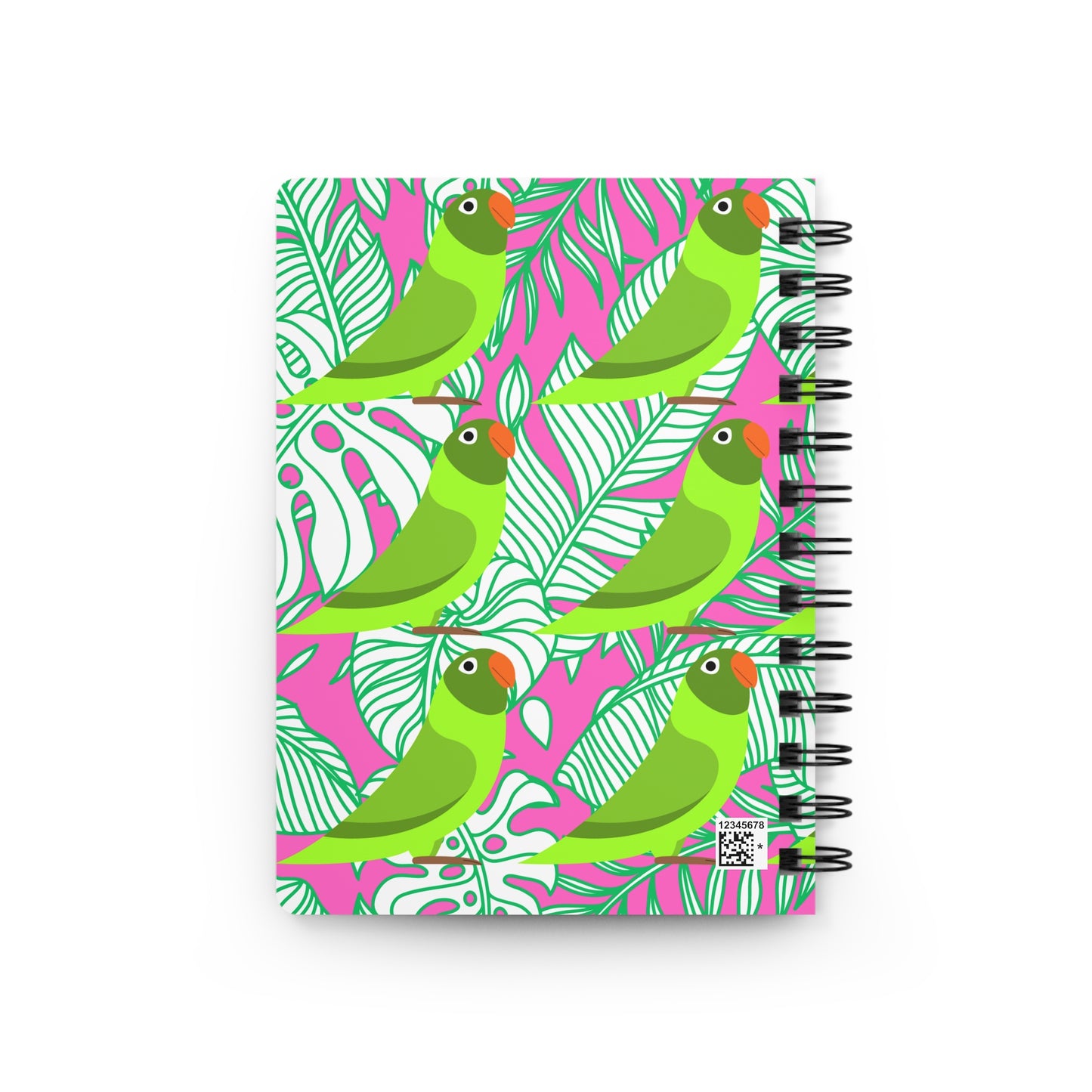 Parrots of Palm Beach Tropical Hot Pink Writing Sketch Inspiration Travel Spiral Bound Journal