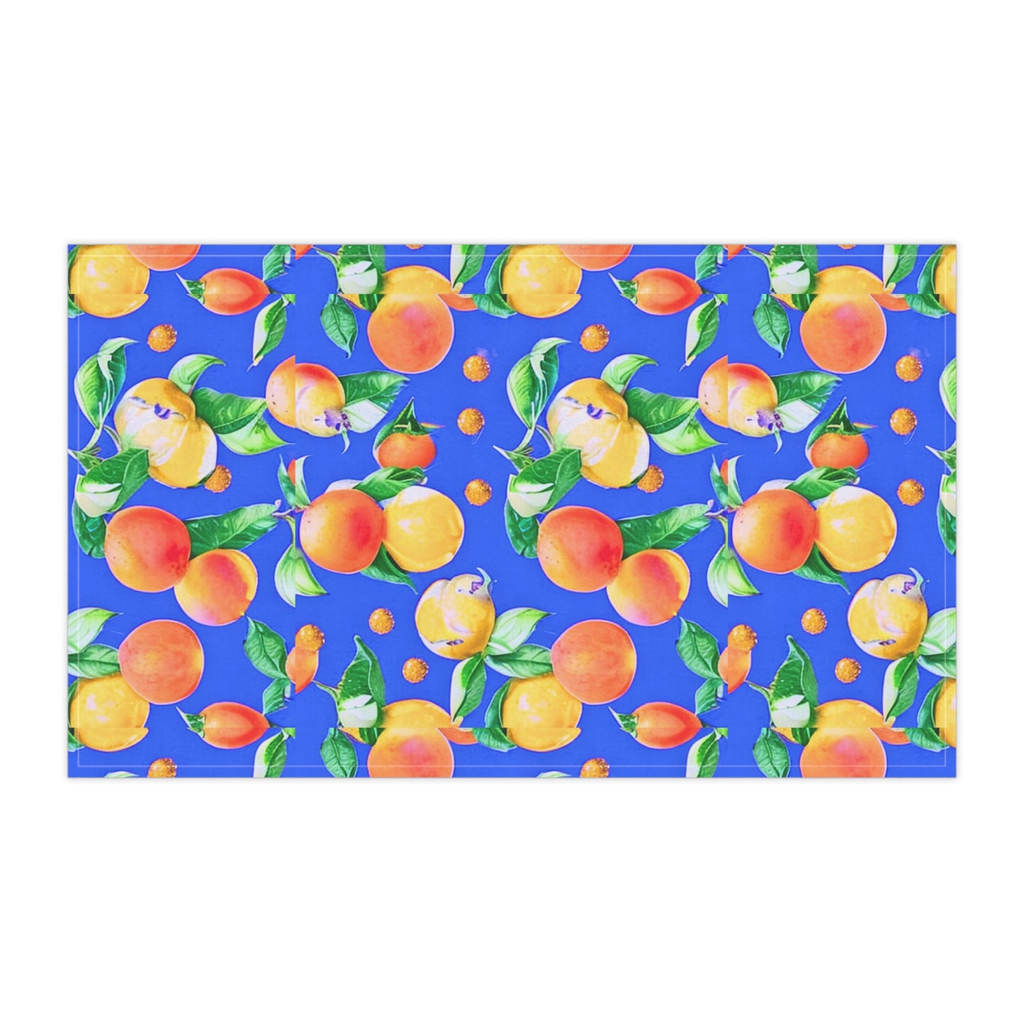 Fruity Galore Vintage Pattern Midcentury Modern Blue Decorative Kitchen Tea Towel/Bar Towel