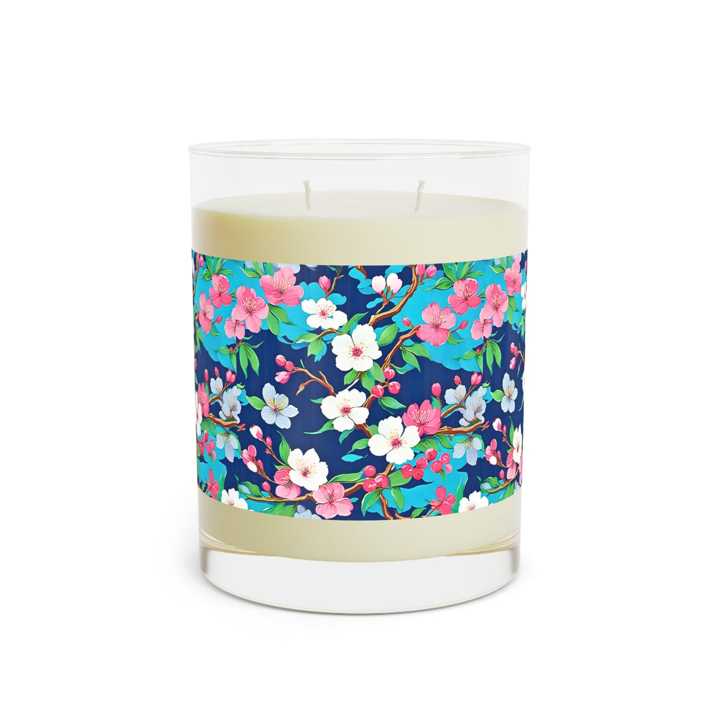 Cherry Blossoms Japanese Floral Decorative Aromatherapy Natural Essential Oils Scented Accent Candle - Full Glass, 11oz