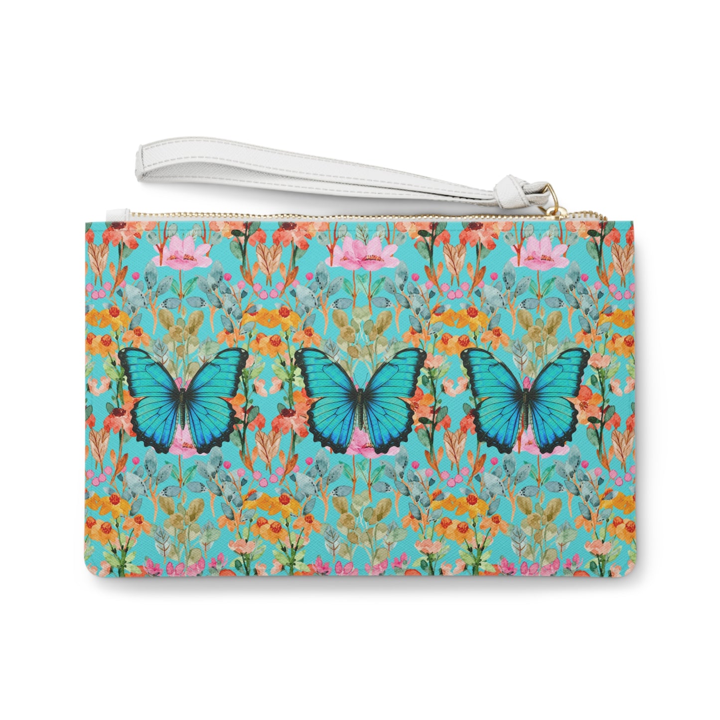 Wildflower Fields Turquoise Evening Daytime Pouch Clutch Bag