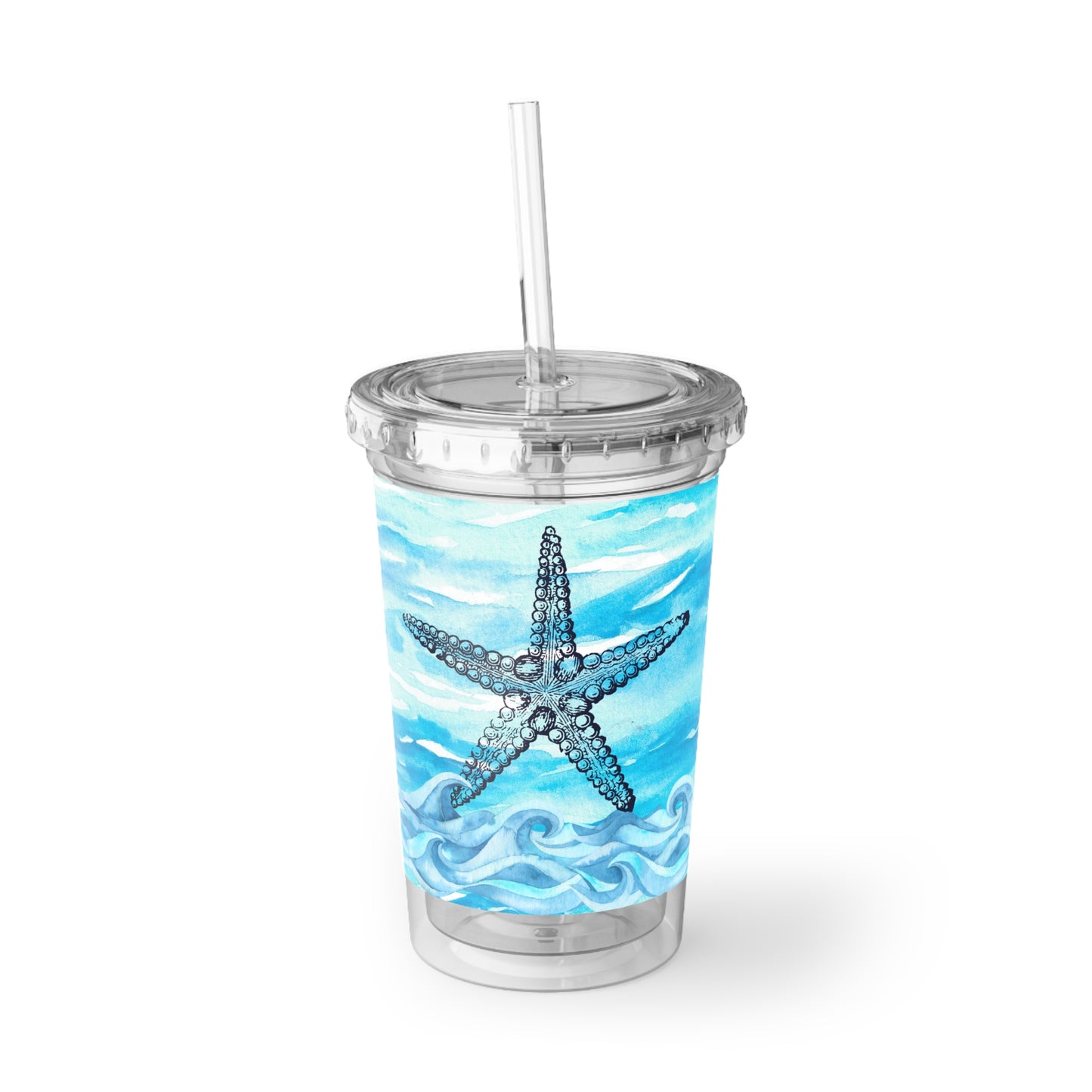 Coastal Summer Starfish Travel Cold Beverage Suave Acrylic Cup (Limited Edition June 2024)