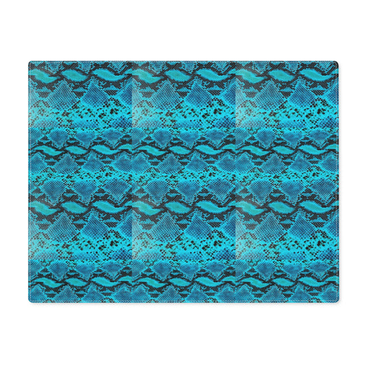 Turquoise Snakeskin Tablescape Decorative Pattern Placemat, 1pc