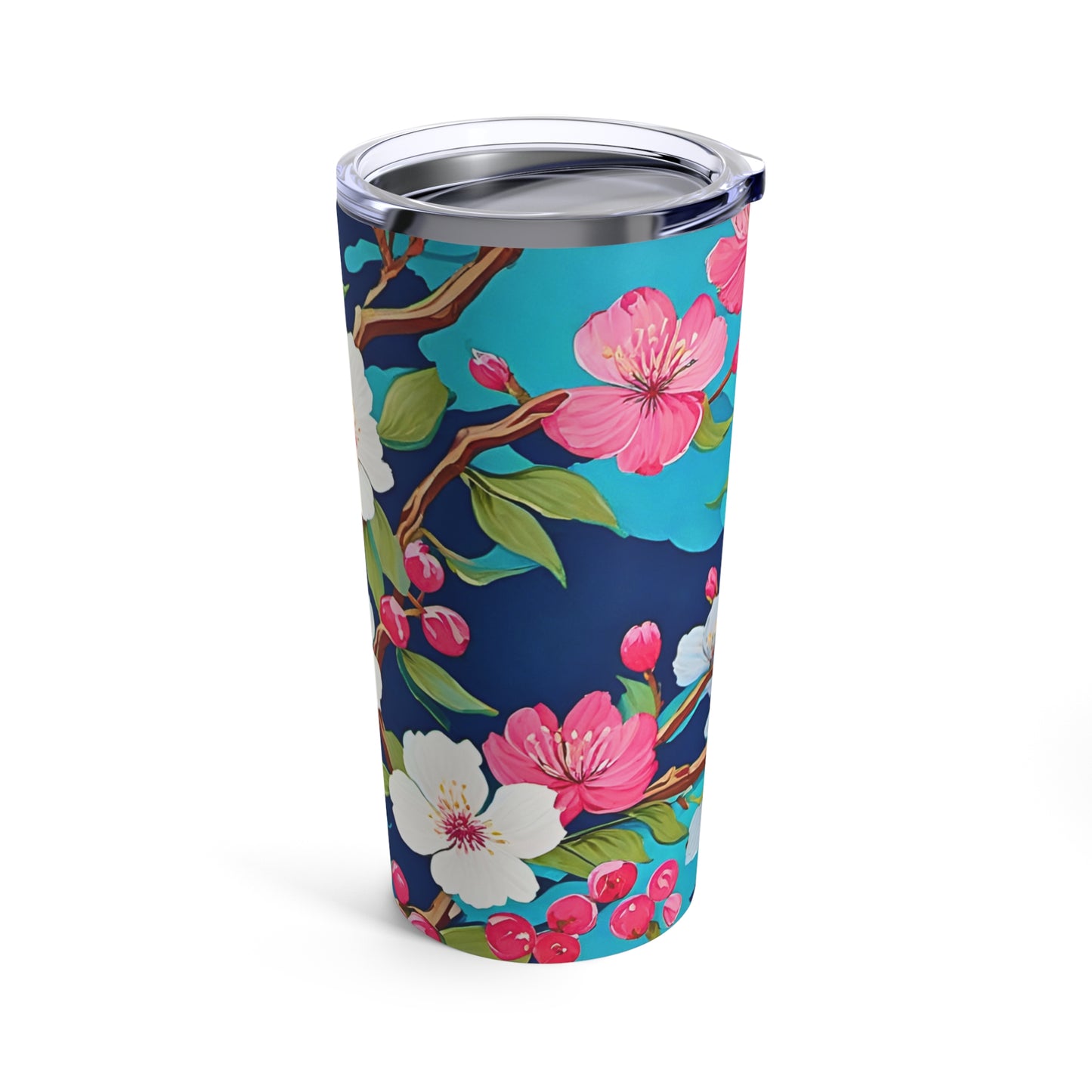 Cherry Blossoms Japanese Floral Hot Cold Water Beverage Travel Tumbler 20oz