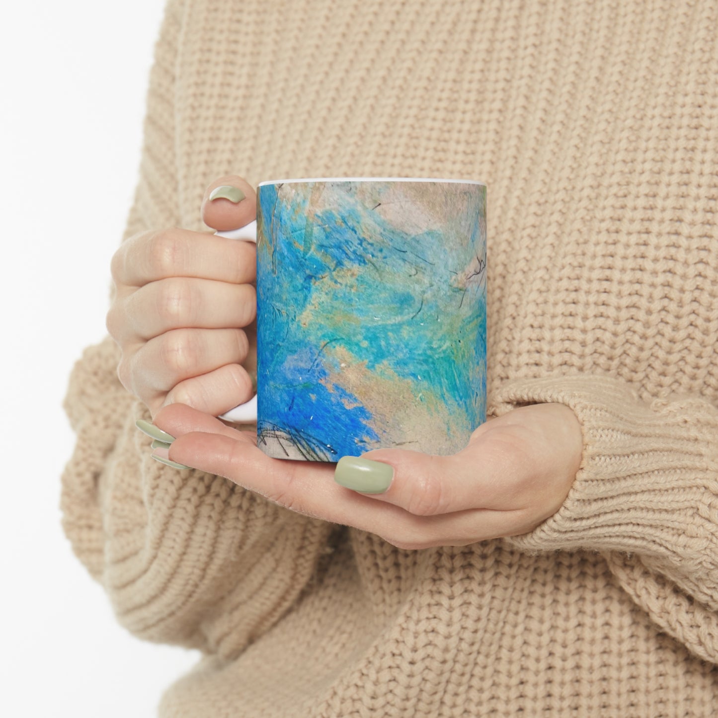 Fresco Clouds Painting Abstract Hot Beverage Coffee Tea Decorative Ceramic Mug 11oz