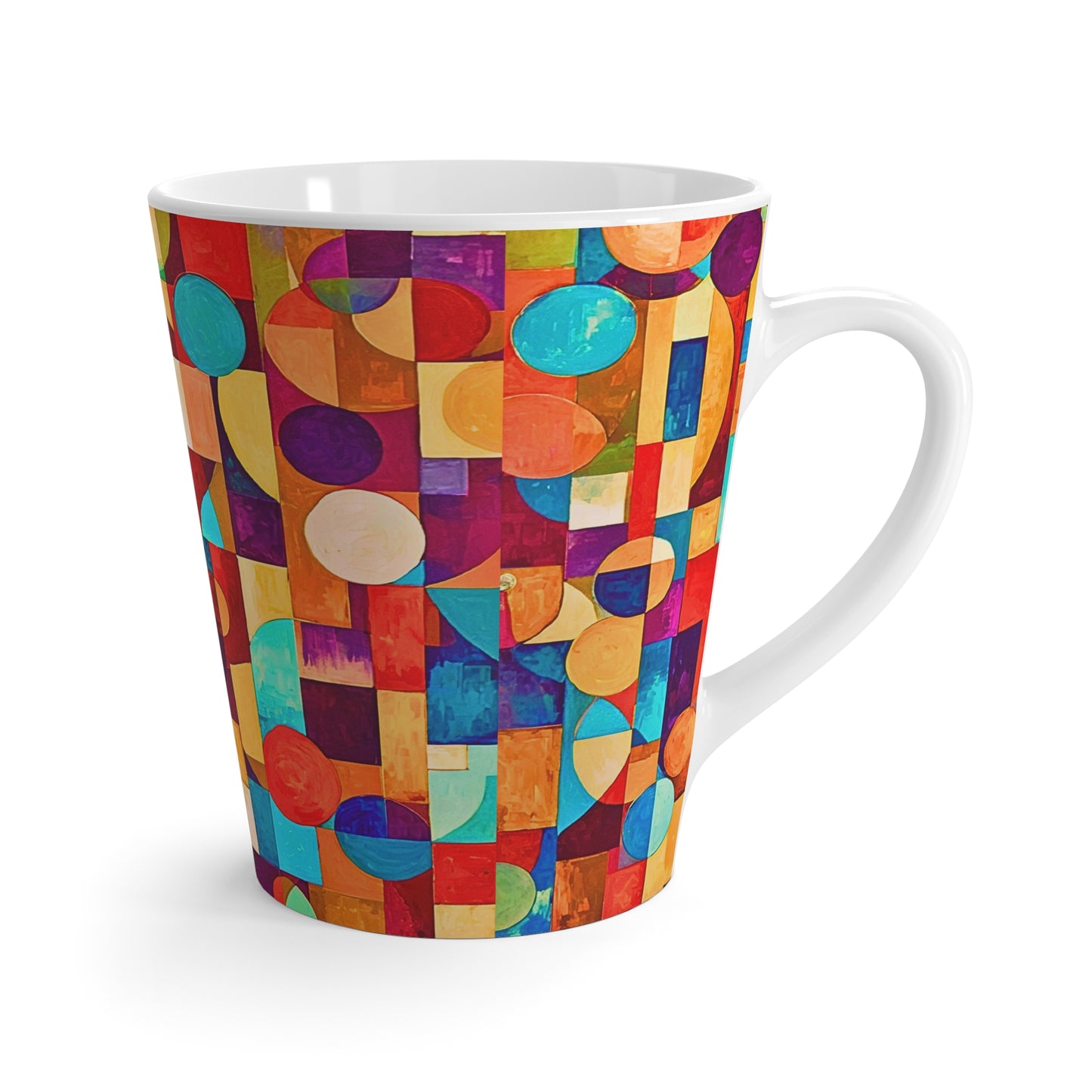 Painterly Cubist Cappuccino Latte Mug