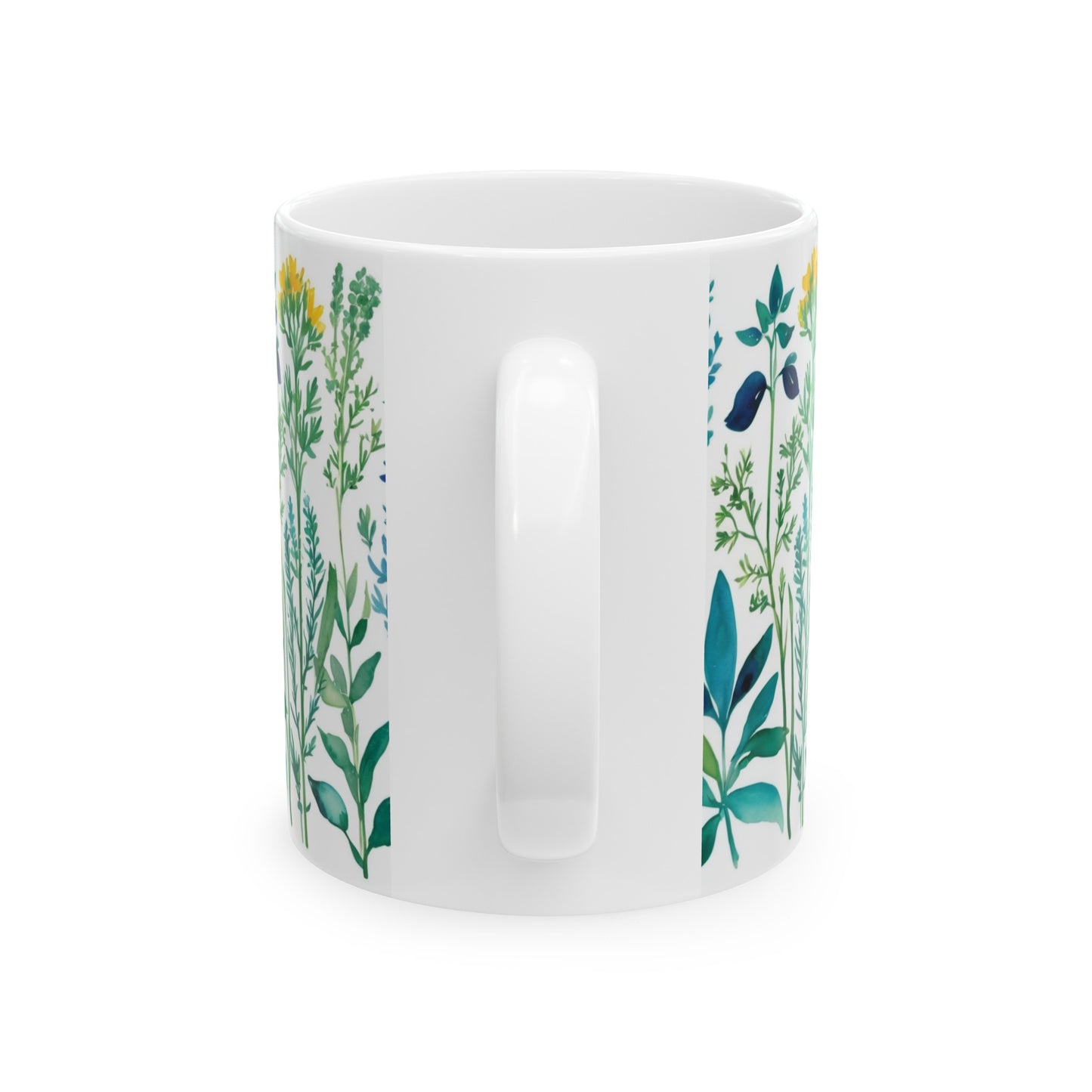 Spring Herbs Coffee Hot Beverage Ceramic Mug, 11oz
