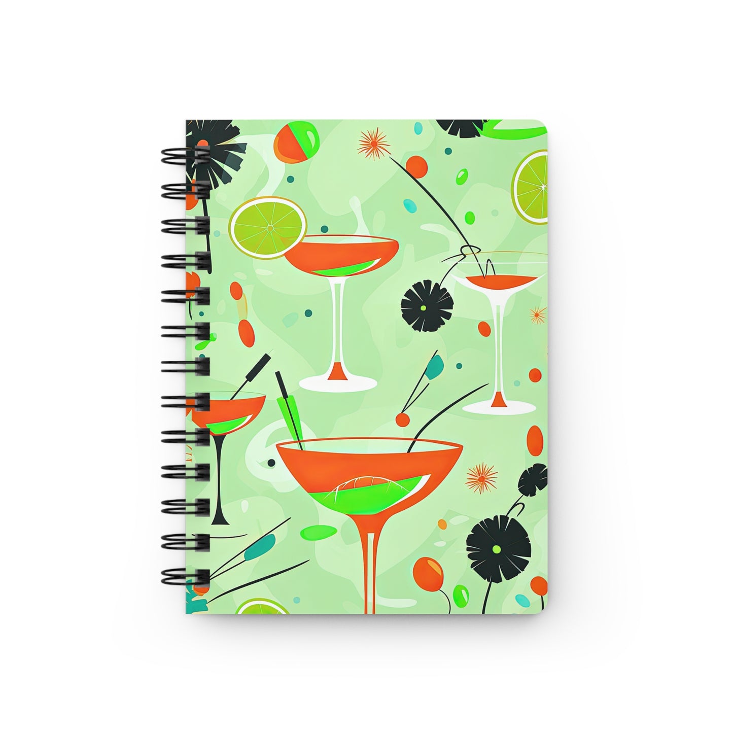 Key Lime Refresher Midcentury Modern Cocktails Recipe Writing Inspiration Spiral Bound Journal