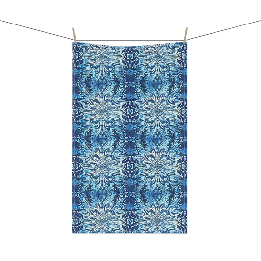 Blue Ornamental Island Batik Decorative Kitchen Tea Towel/Bar Towel