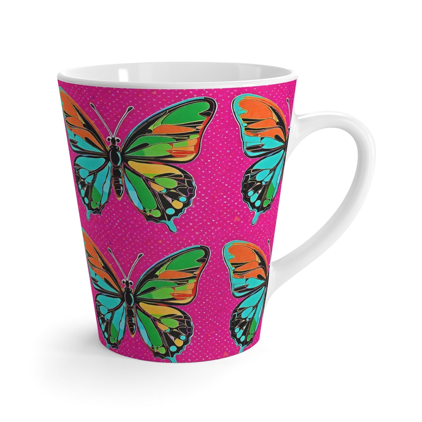 Modern Butterfly Pop Art 1960s Museum Gallery Hot Pink  Hot Beverage Coffee Chia Tea Cappuccino Latte Mug