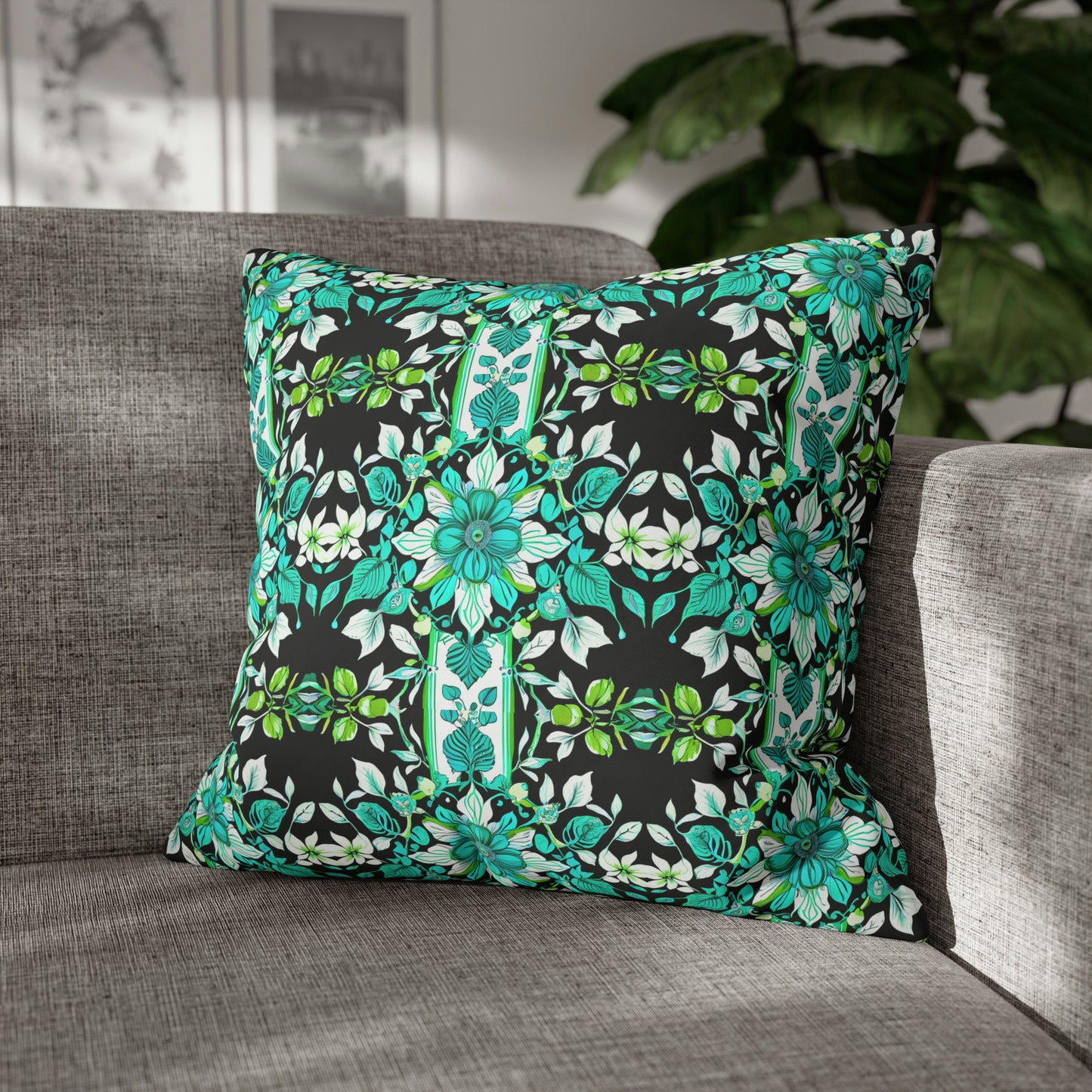 Spring Floral Coronation Decorative Spun Polyester Pillow Cover