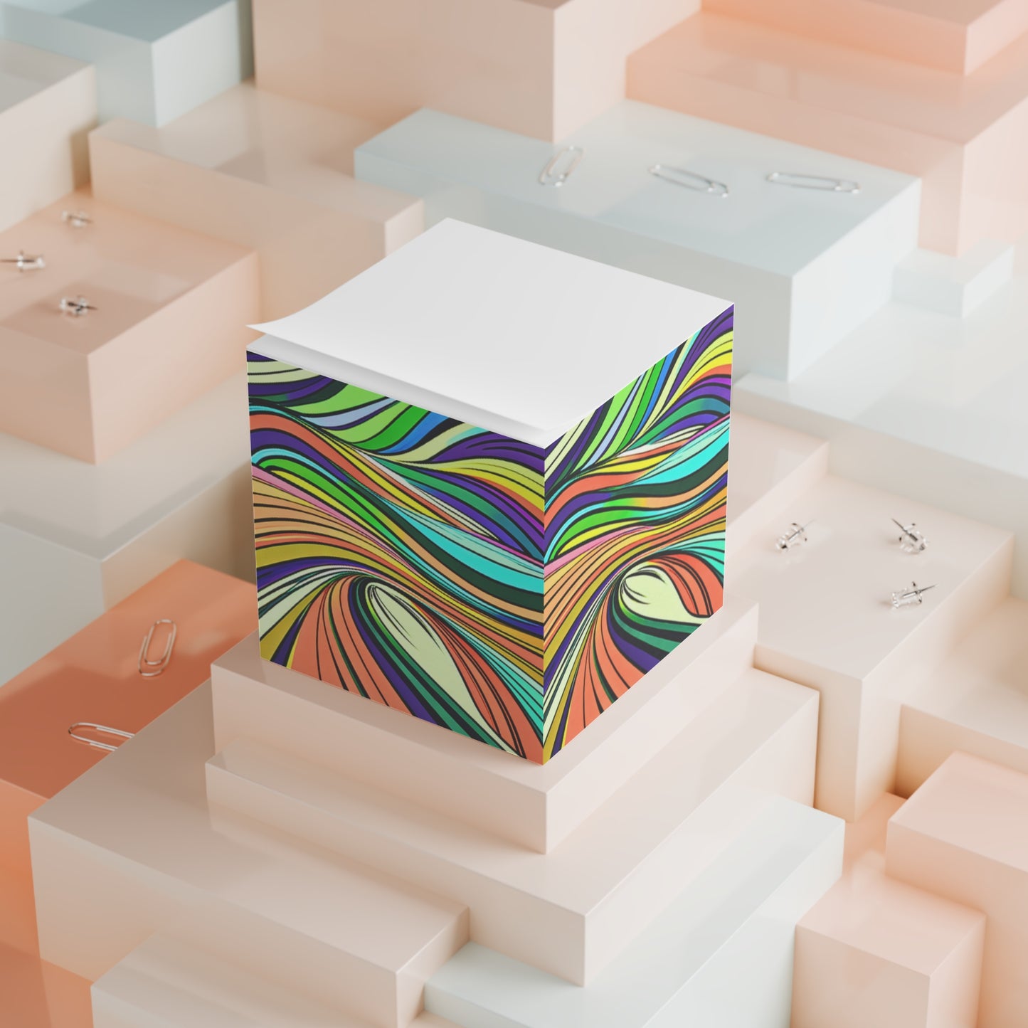 Canyon Waves Pattern Modern Art Paper Note Cube