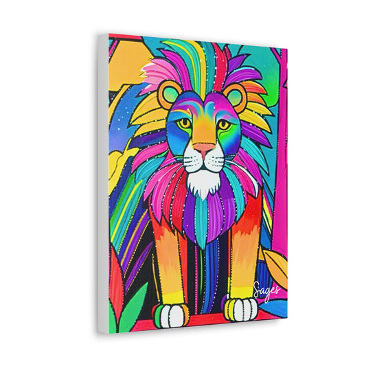 Electric Lion Pop Art Children's Room Canvas Gallery Wraps