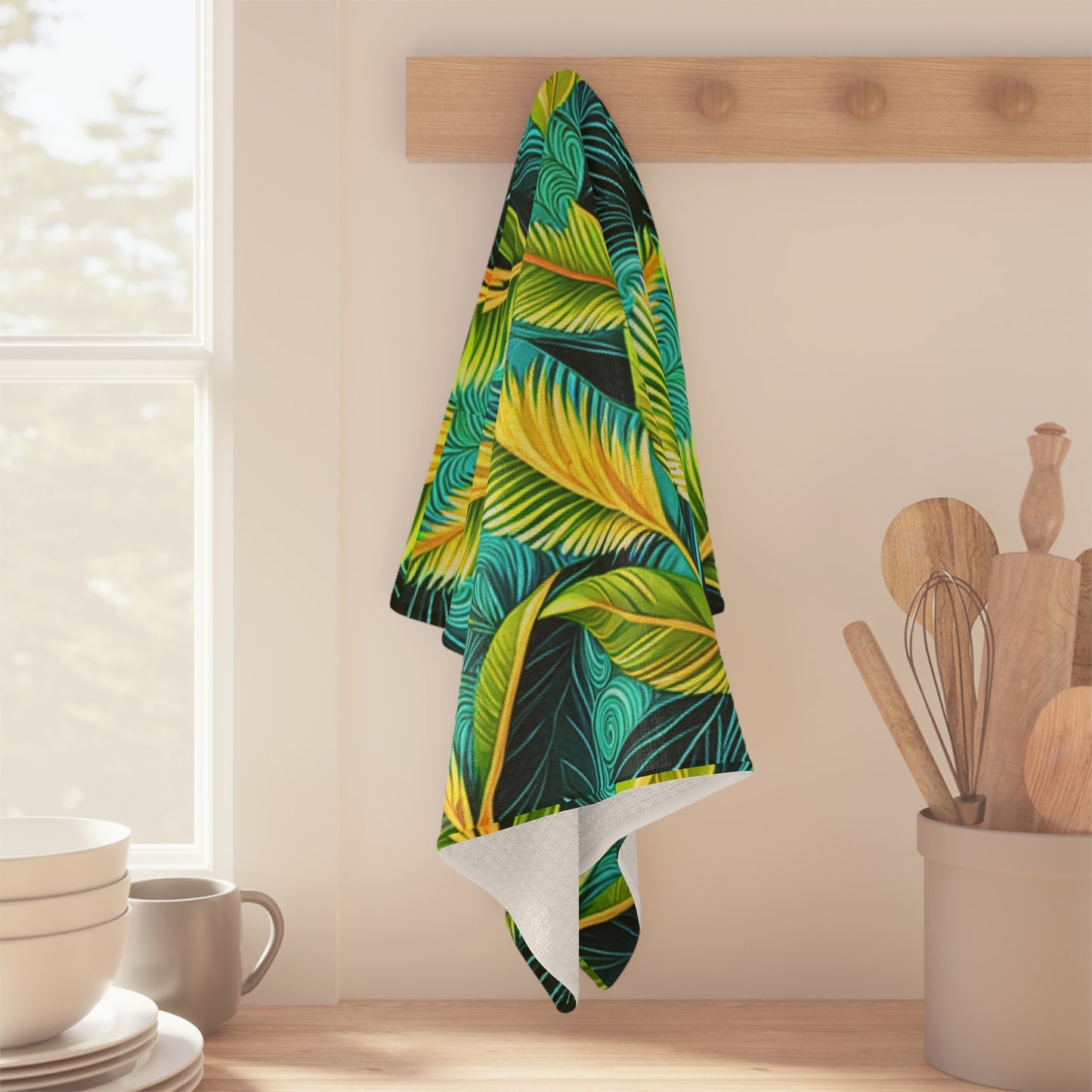Madagascar Tropical Forest Palms Indian Ocean Africa Decorative Kitchen Waffle Microfiber Tea Towel/Bar Towel