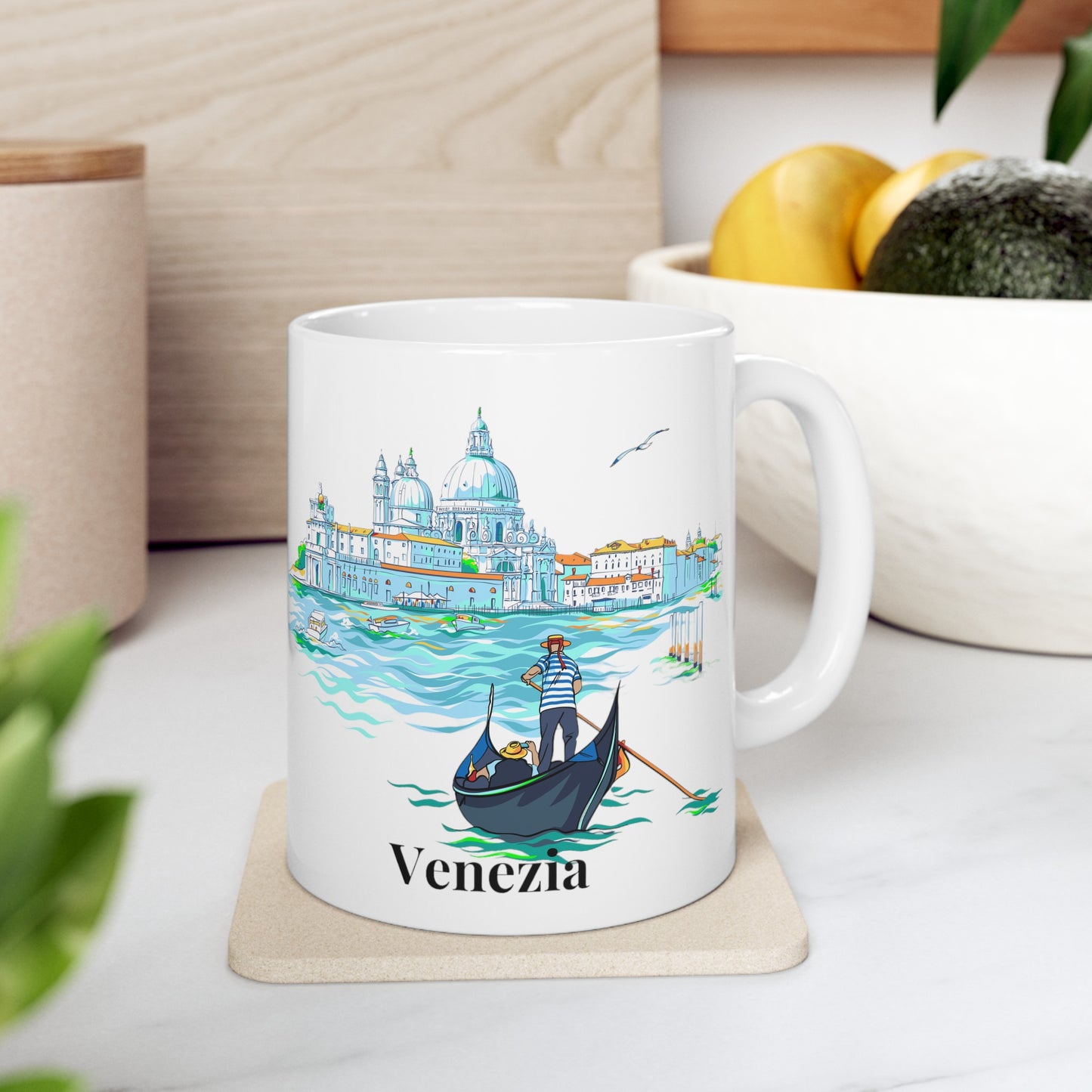 Venezia Italian Vintage Hot Coffee Beverage Ceramic Mug, 11oz