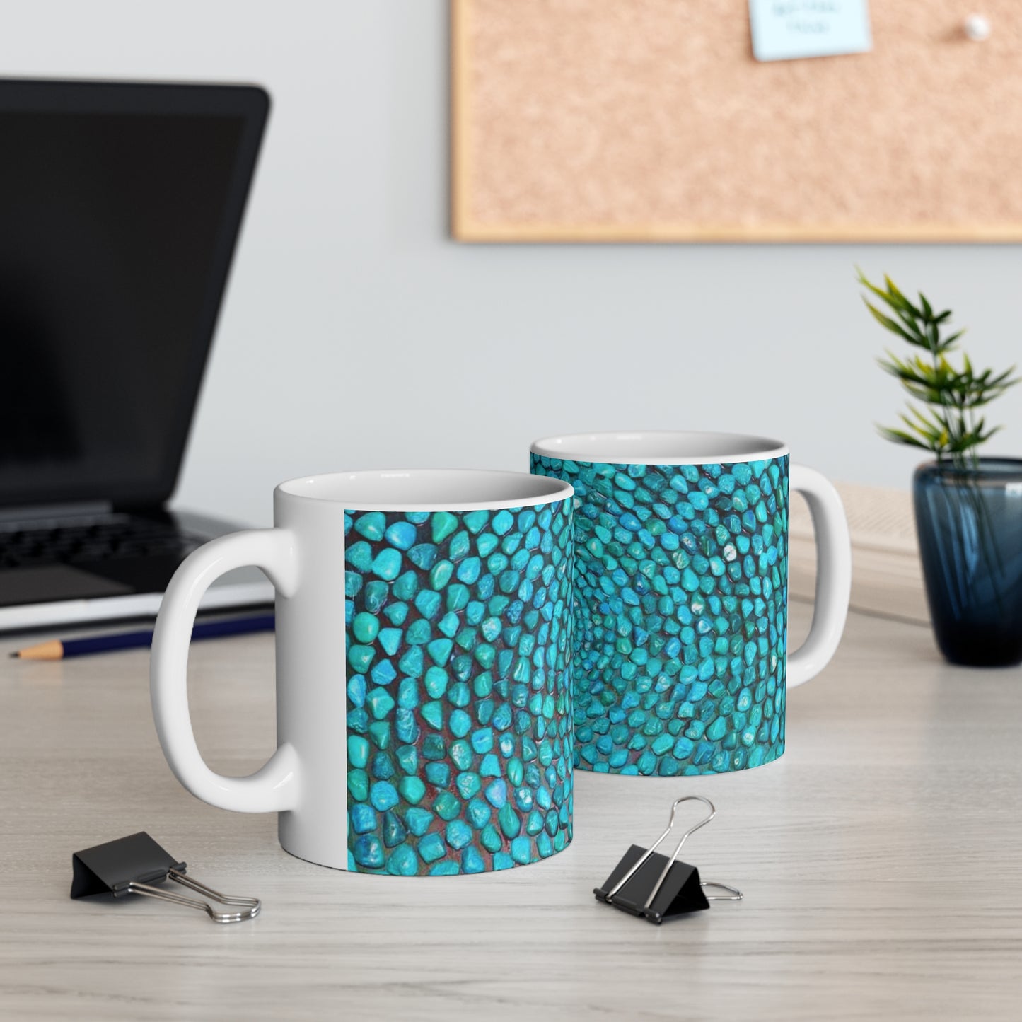 Turquoise Stone Natural Hot Beverage Coffee Tea Decorative Ceramic Mug 11oz