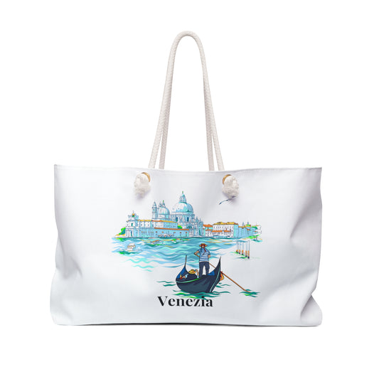 Venezia Italian Vintage Market Tote Weekender Bag