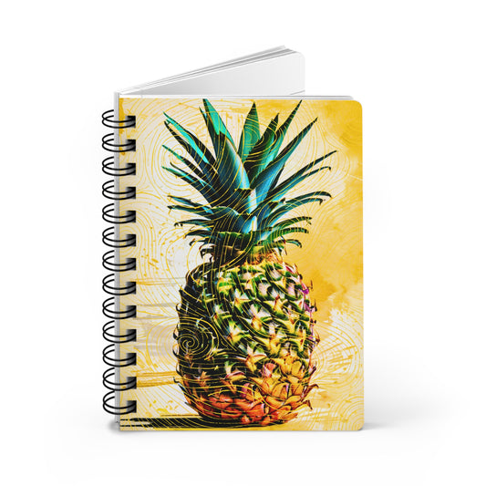 Yellow Watercolor Pineapple Writing Sketch Inspiration Spiral Bound Journal