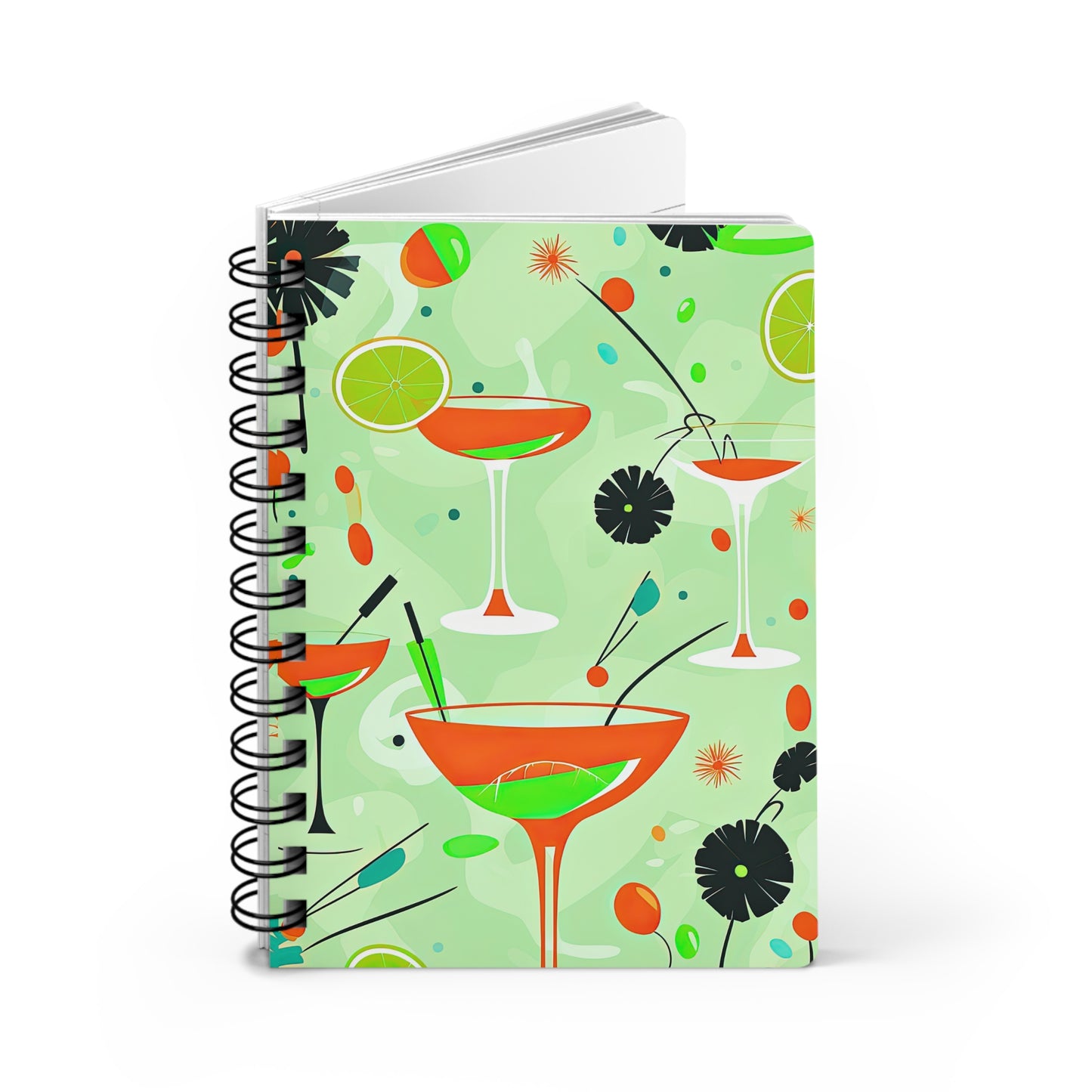 Key Lime Refresher Midcentury Modern Cocktails Recipe Writing Inspiration Spiral Bound Journal