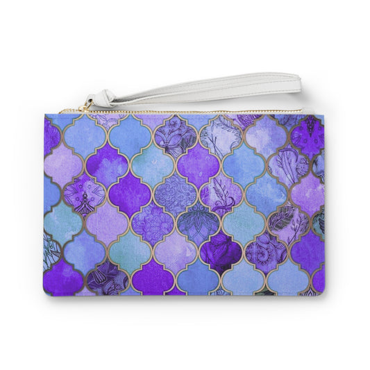 Royal Purple Arabesque Tile Marrakech Moroccan Errands Evening  Pouch Clutch Bag