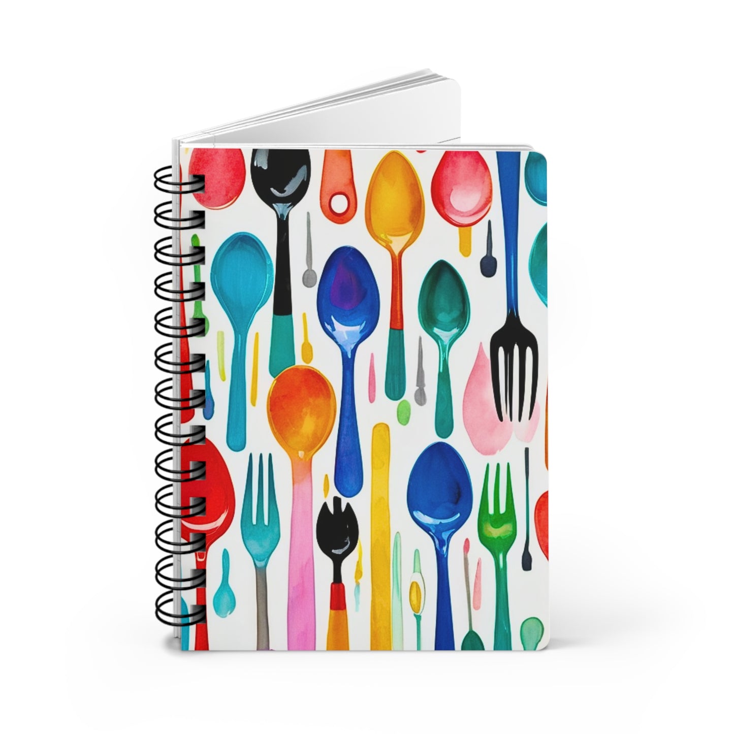 Utensils Midcentury Modern Decorative Writing Sketch Inspiration Spiral Bound Journal