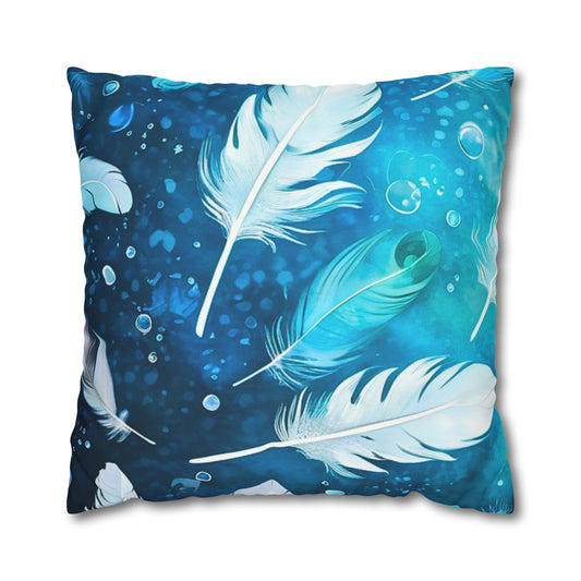 Sea of Feathers Decorative Square Poly Canvas Pillow Cover