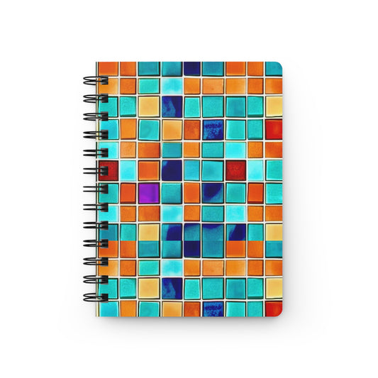 Fall Mosaic Midcentury Modern Pattern Writing Sketch Inspiration Spiral Bound Journal