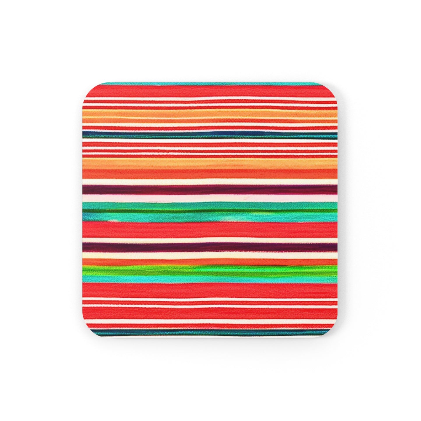 Serape Mexican Blanket Southwestern Stripes Cocktail Beverage Entertaining Corkwood Coaster Set